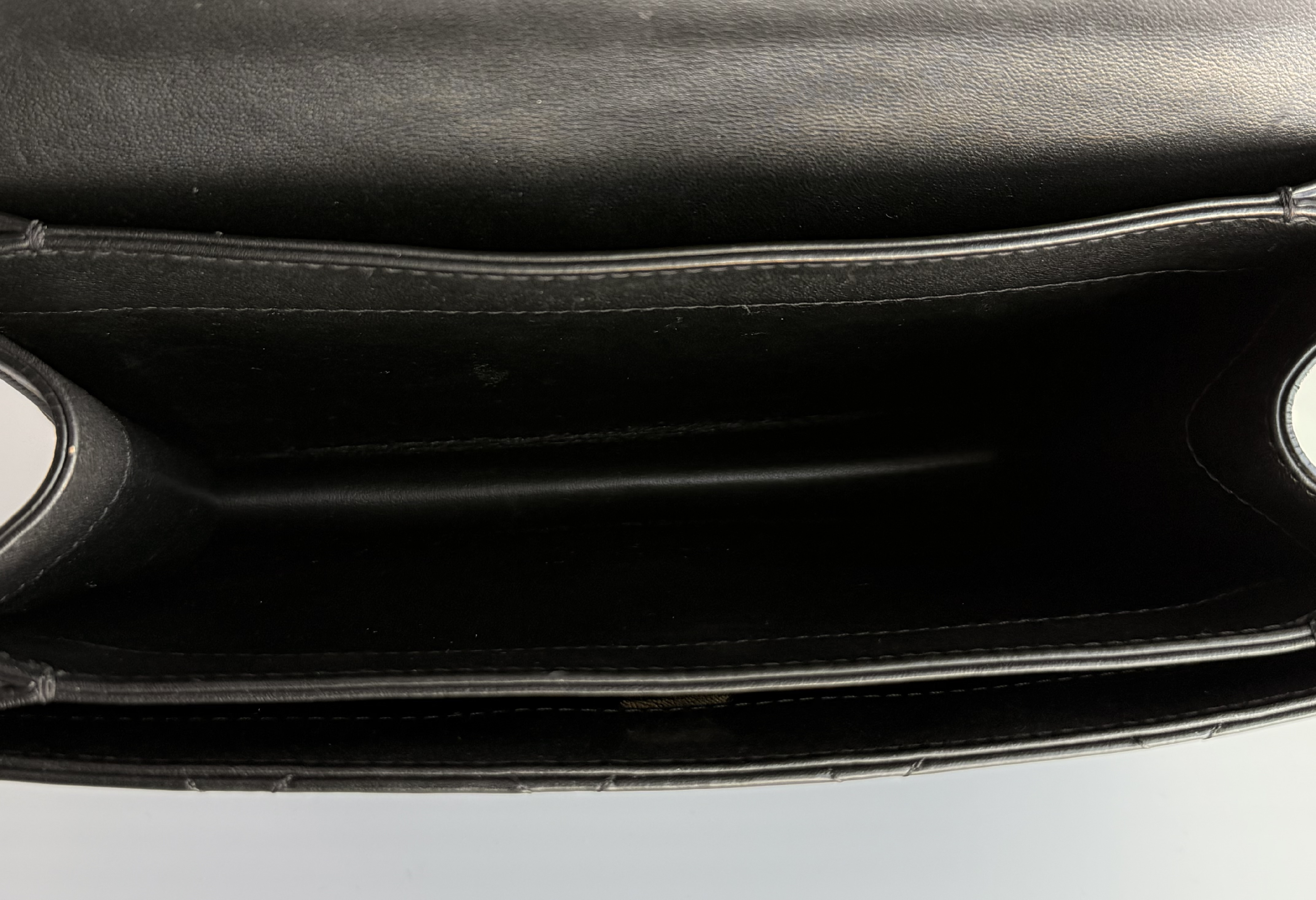 Top Handle Matelassé Chain Shoulder Bag, Black with Gold Hardware — view 7
