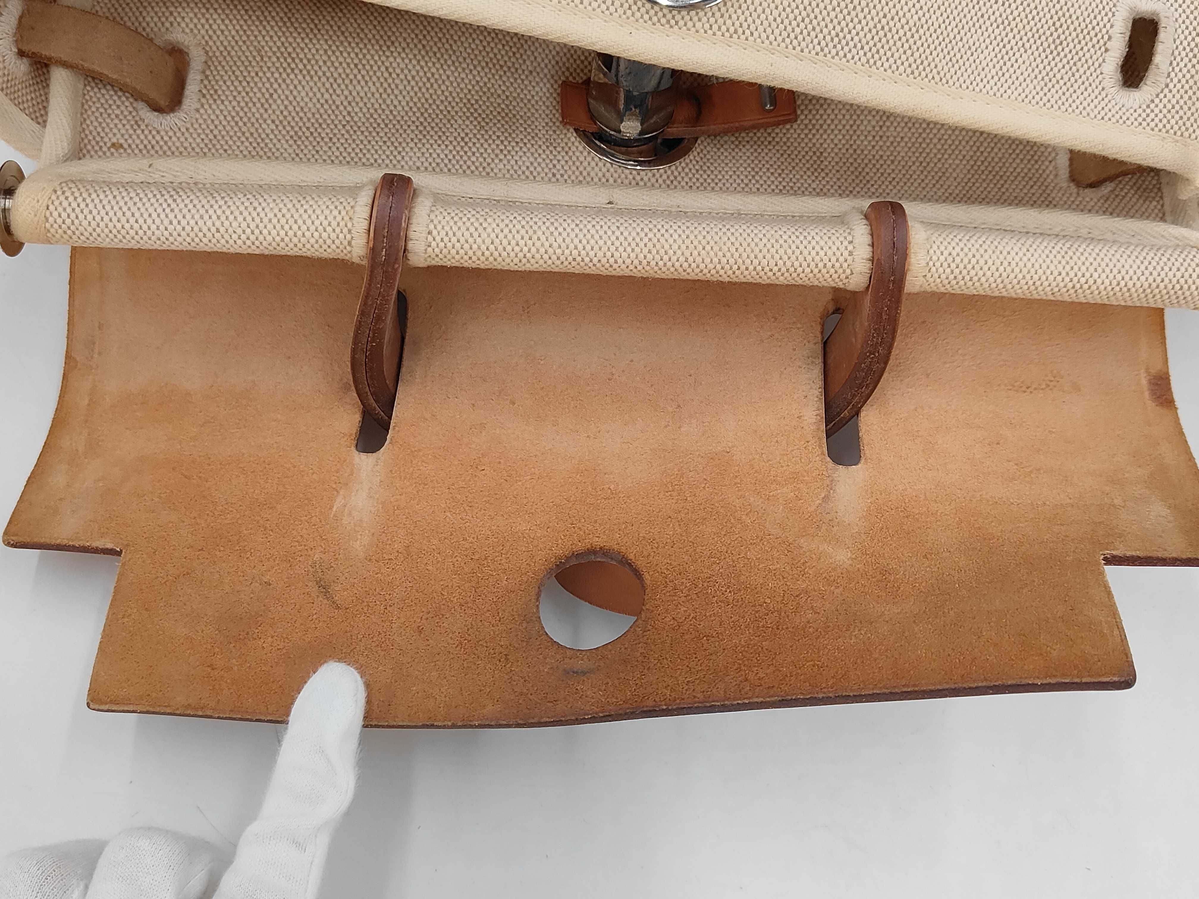 Canvas Herbag MM Silver Hardware Beige Shoulder Bag E — view 13