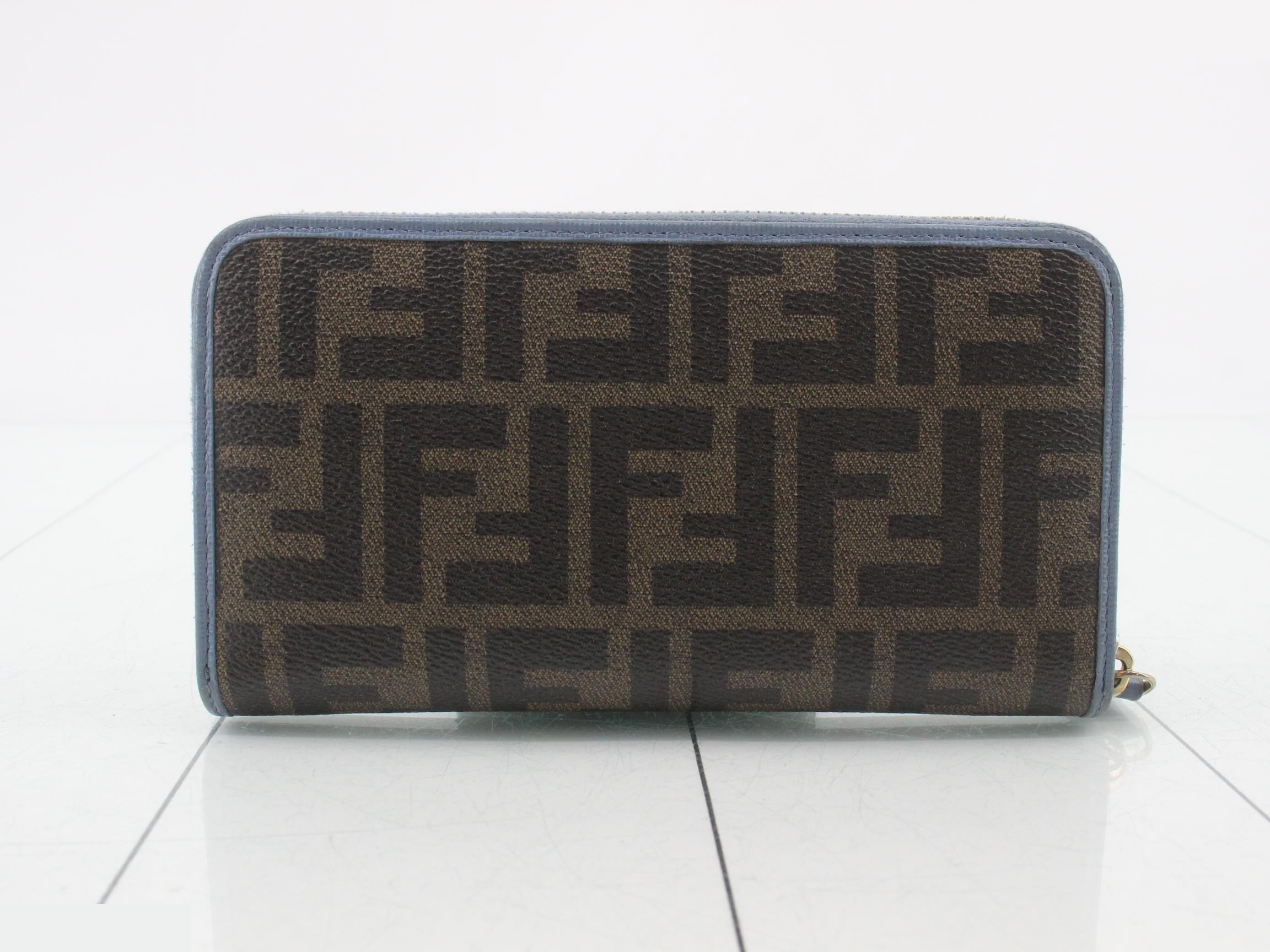 ZUCCA Long Wallet, Round, PVC, Brown x Blue — view 2