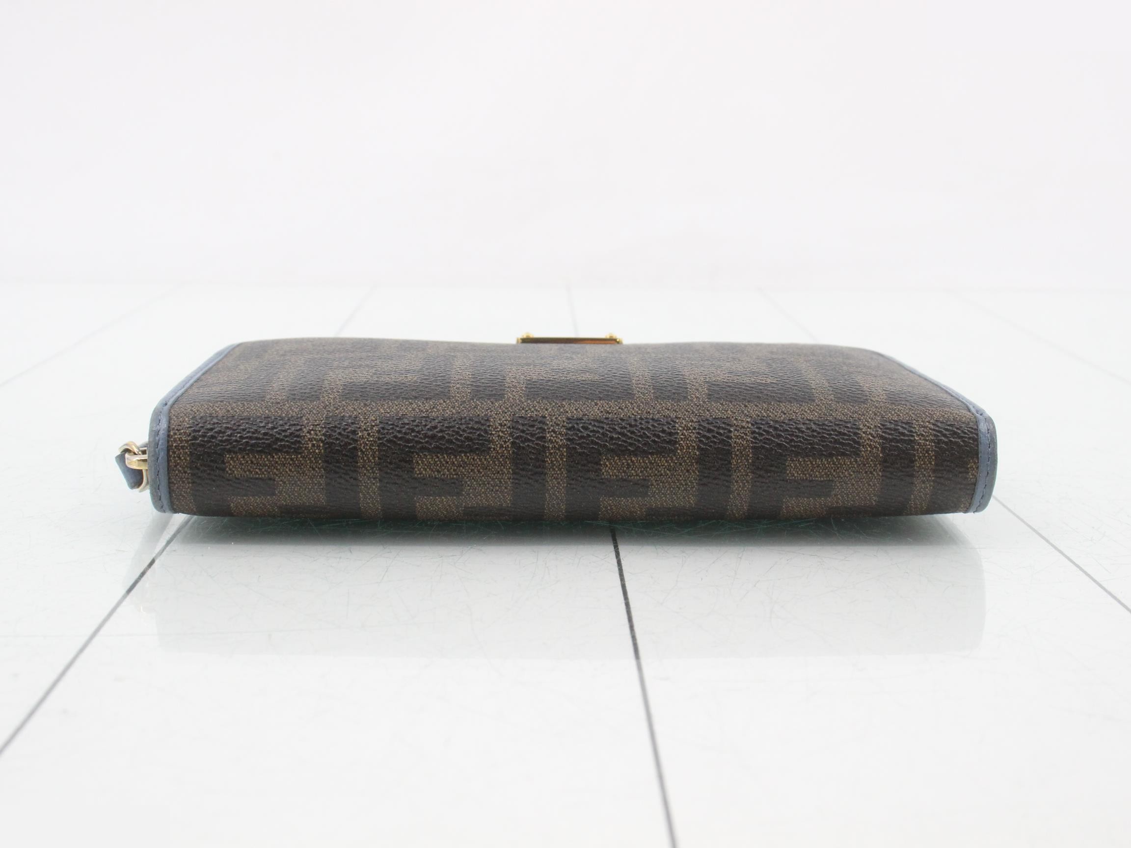 ZUCCA Long Wallet, Round, PVC, Brown x Blue — view 3