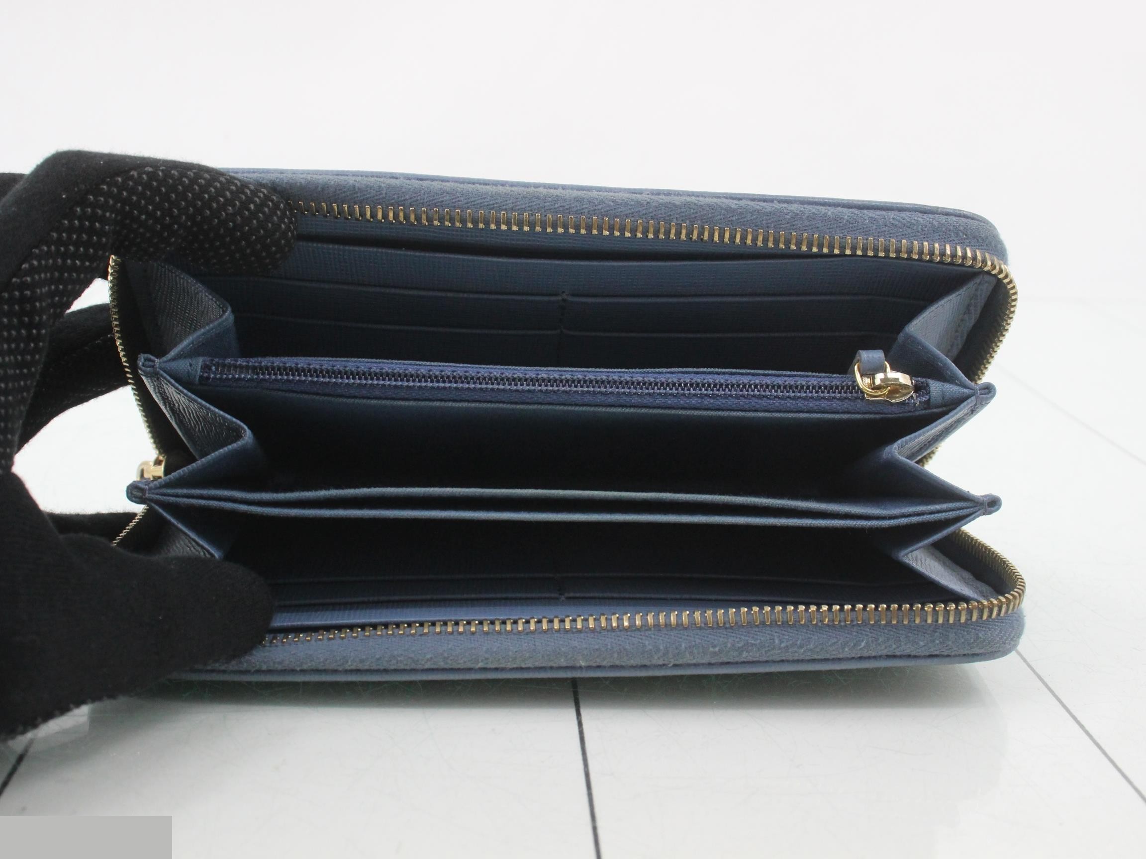 ZUCCA Long Wallet, Round, PVC, Brown x Blue — view 4