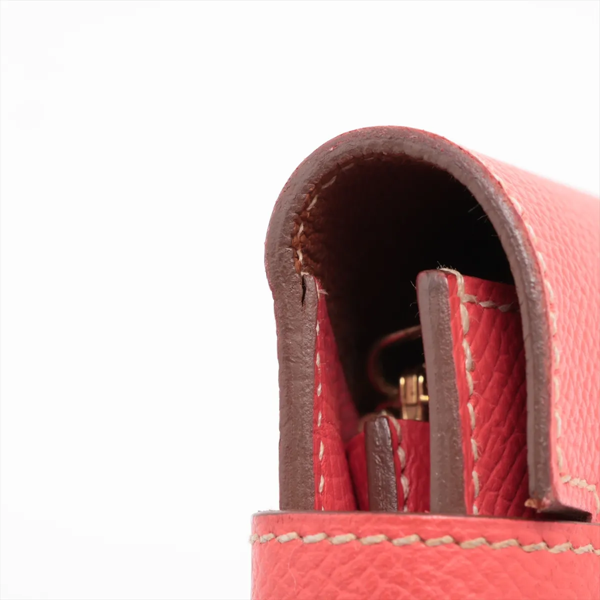 Kelly Wallet Long Verso Vaux Epson Long Wallet Rose Azalea x Gold Hardware Q:2013 — view 11
