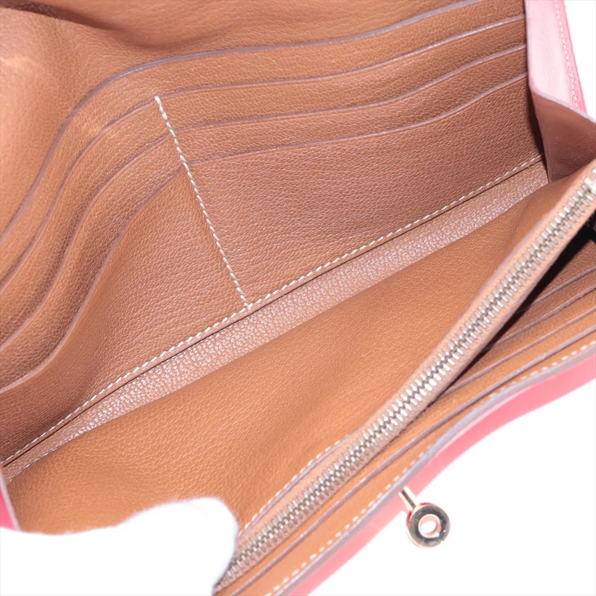 Kelly Wallet Long Verso Vaux Epson Long Wallet Rose Azalea x Gold Hardware Q:2013 — view 5