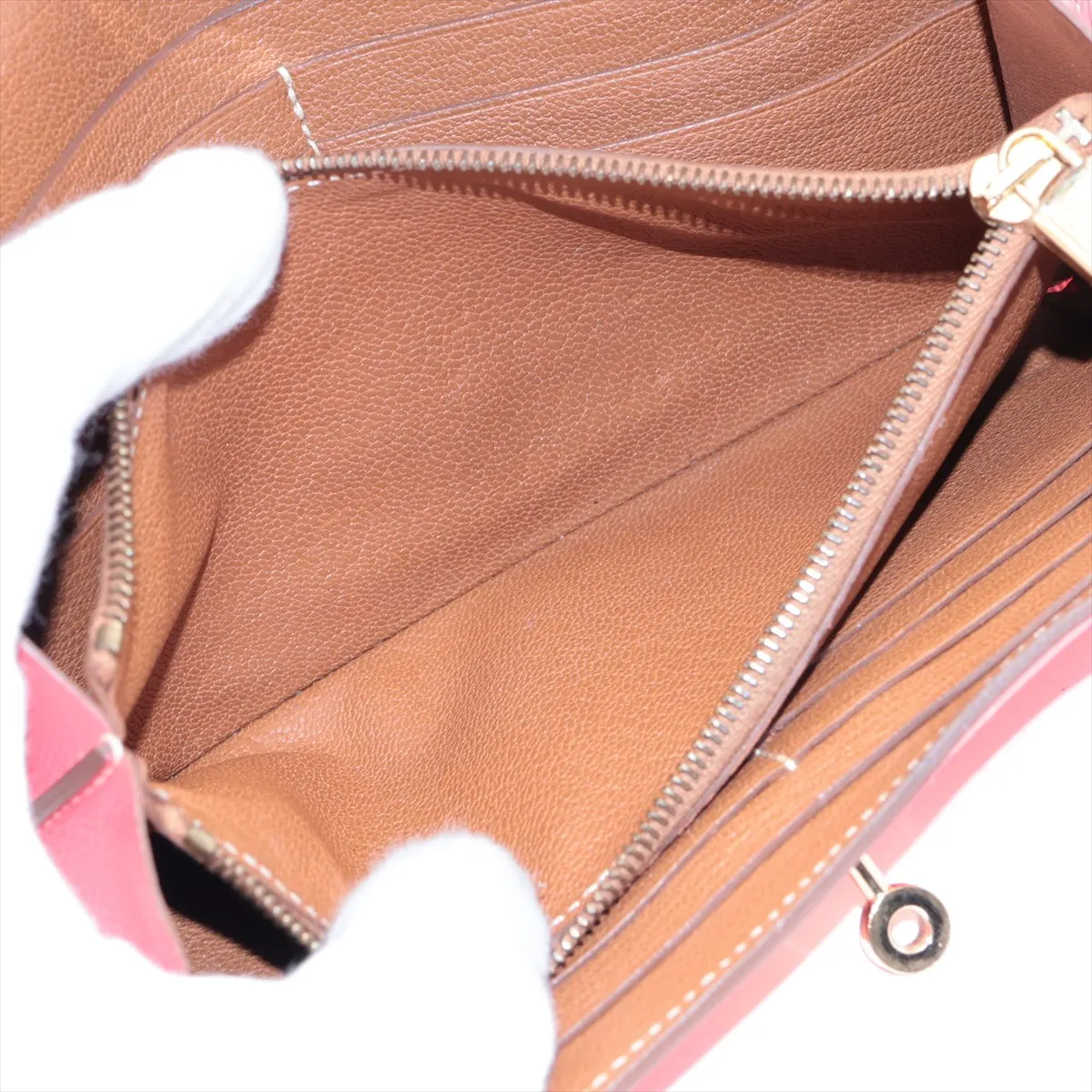 Kelly Wallet Long Verso Vaux Epson Long Wallet Rose Azalea x Gold Hardware Q:2013 — view 8