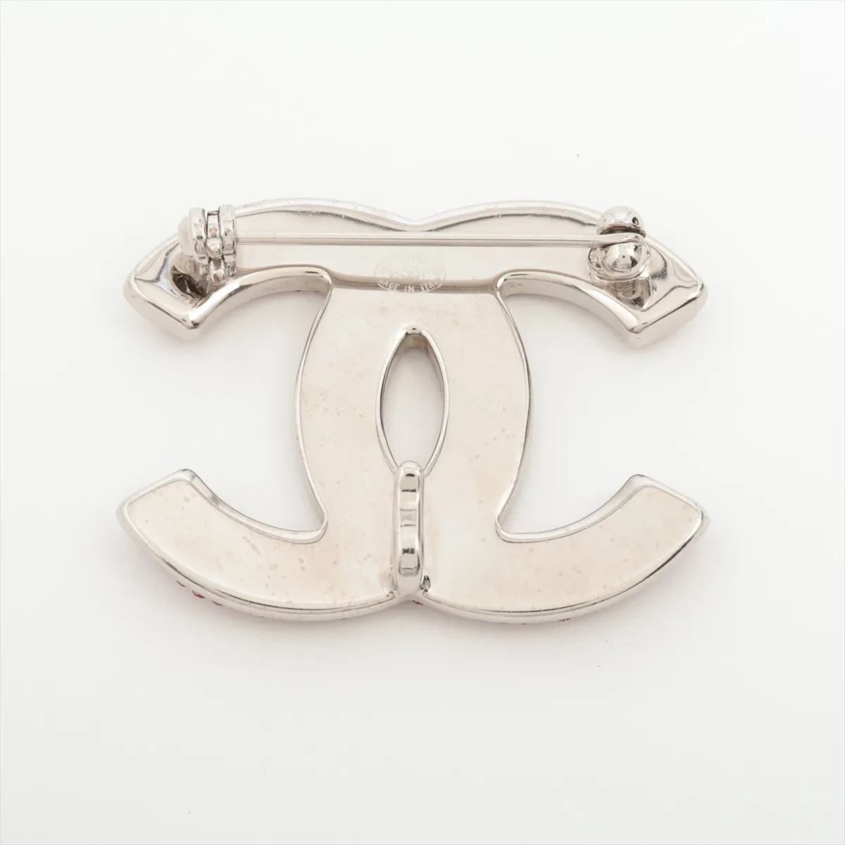 Cocomark 05P Brooch Metal x Rhinestone Silver x Red — view 2