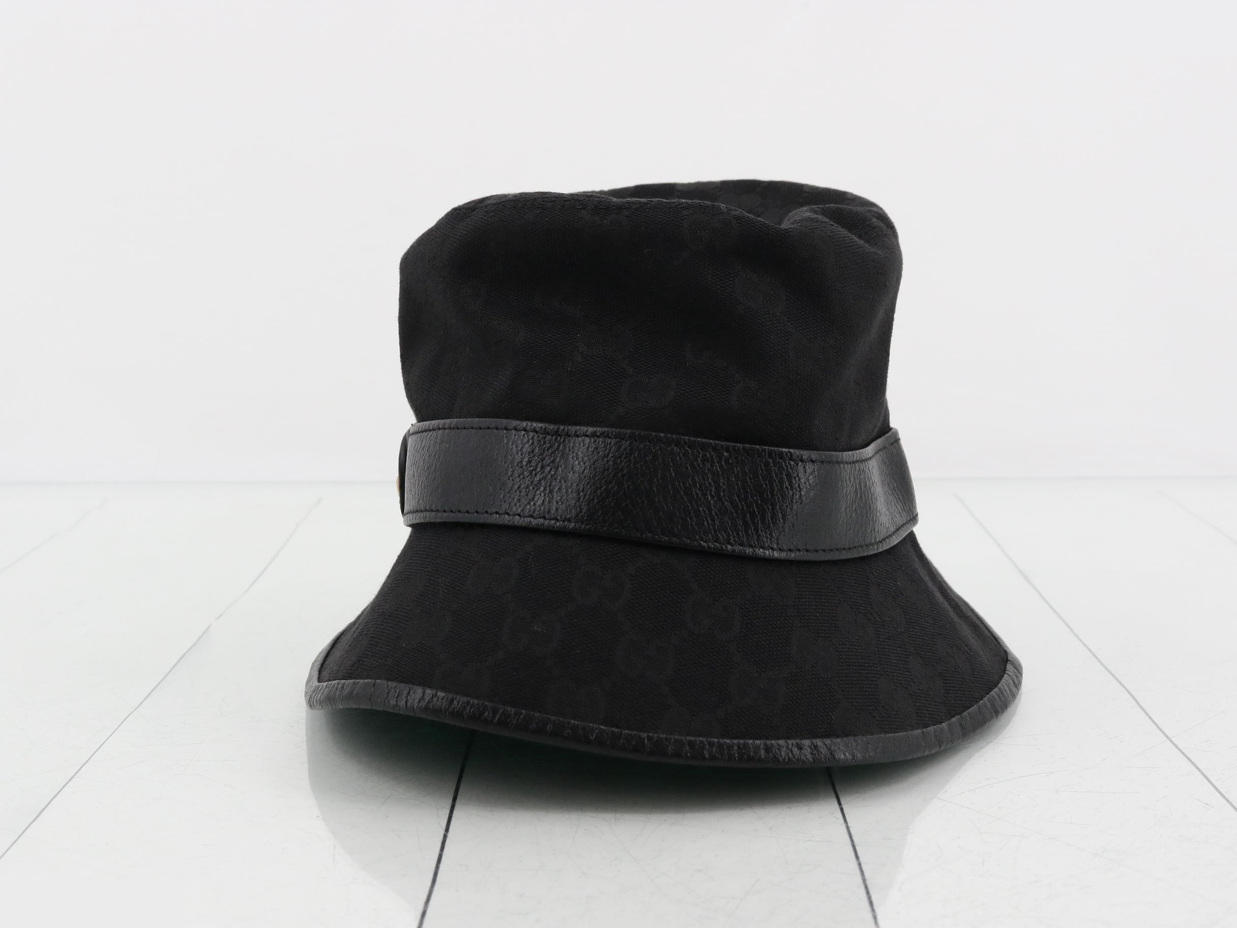 GG Canvas Marmont Bucket Hat, Canvas, Black, Size M — view 2