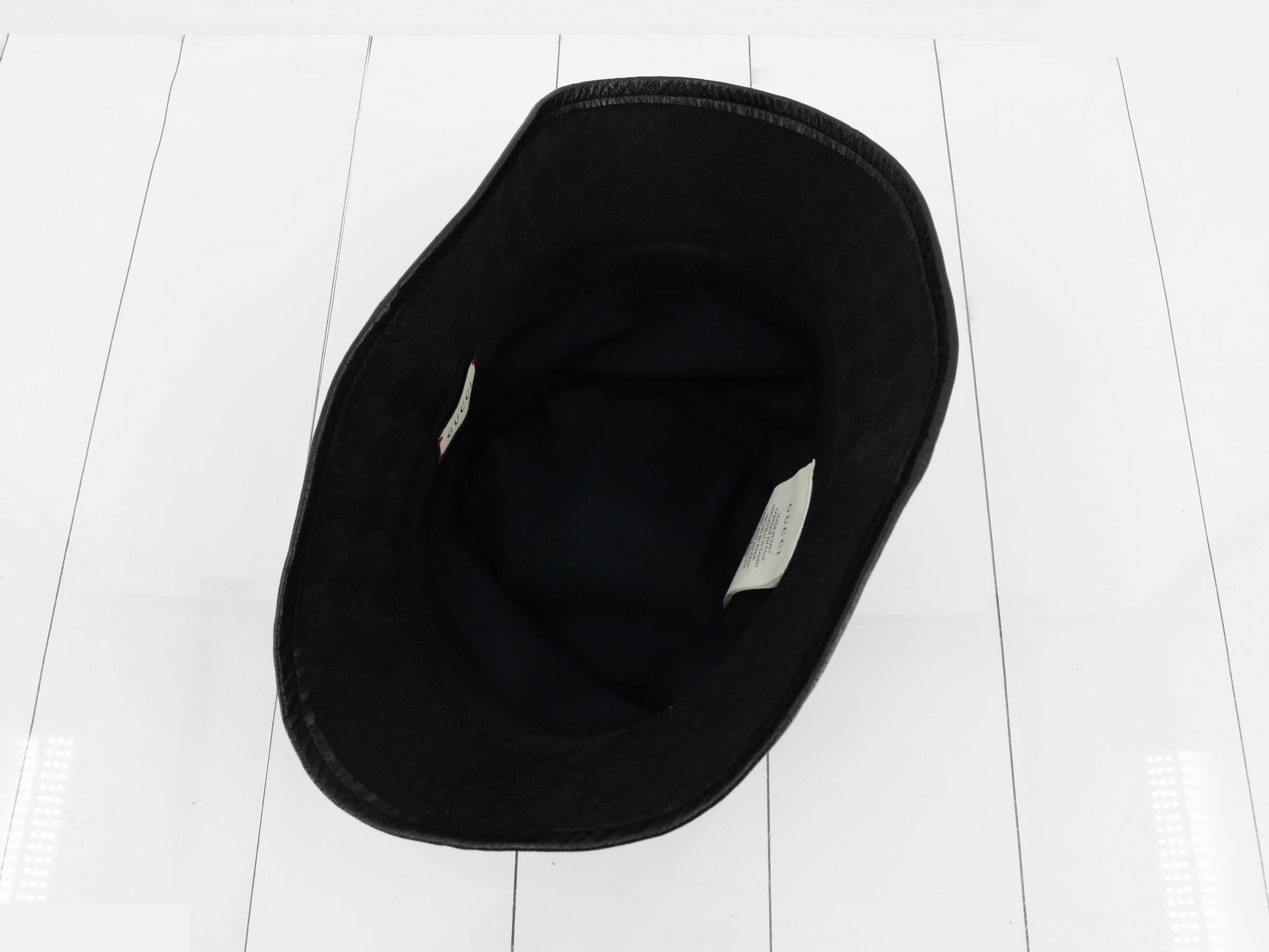 GG Canvas Marmont Bucket Hat, Canvas, Black, Size M — view 3