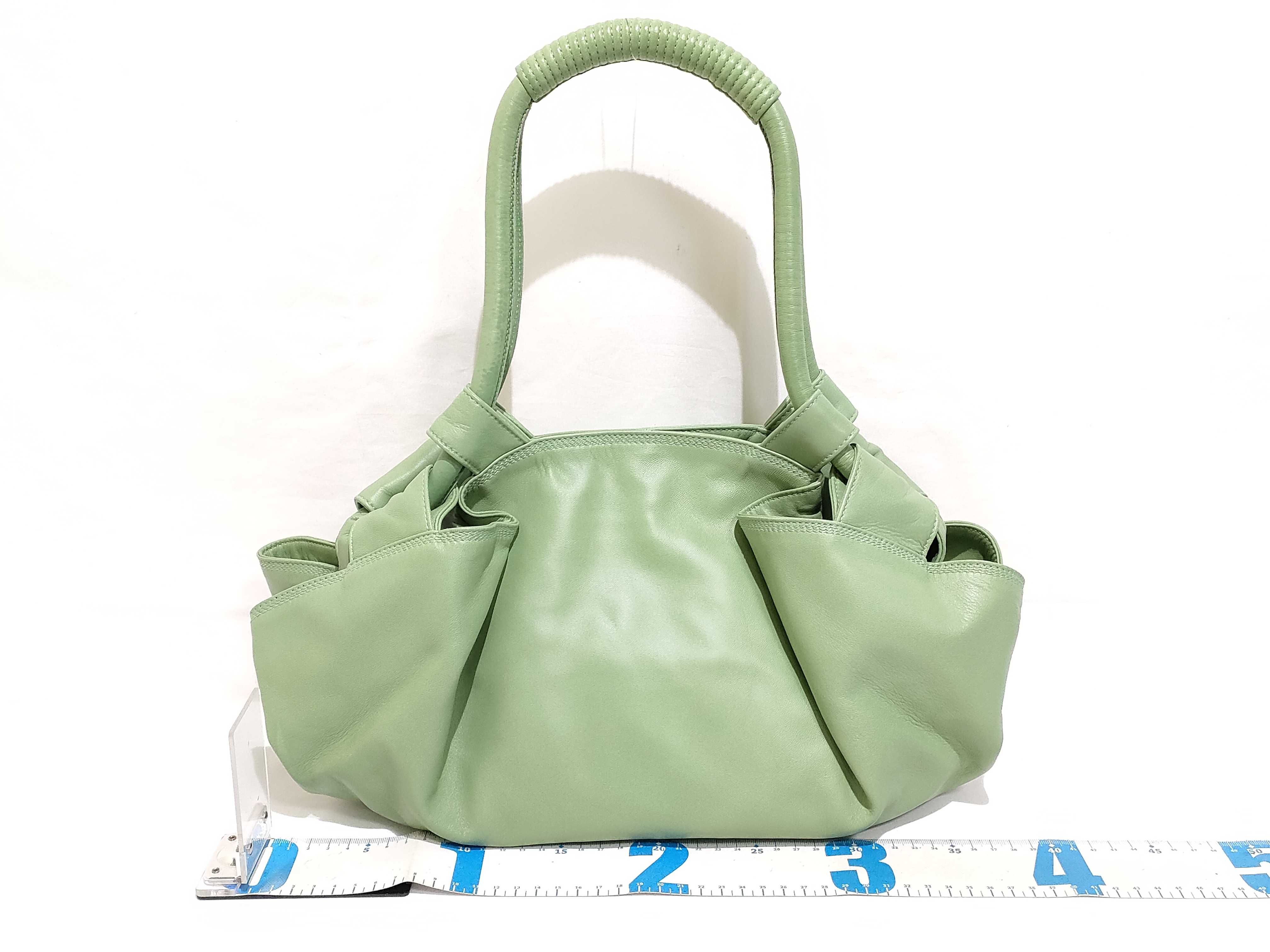Nappa Aire Leather Handbag, Green — view 2