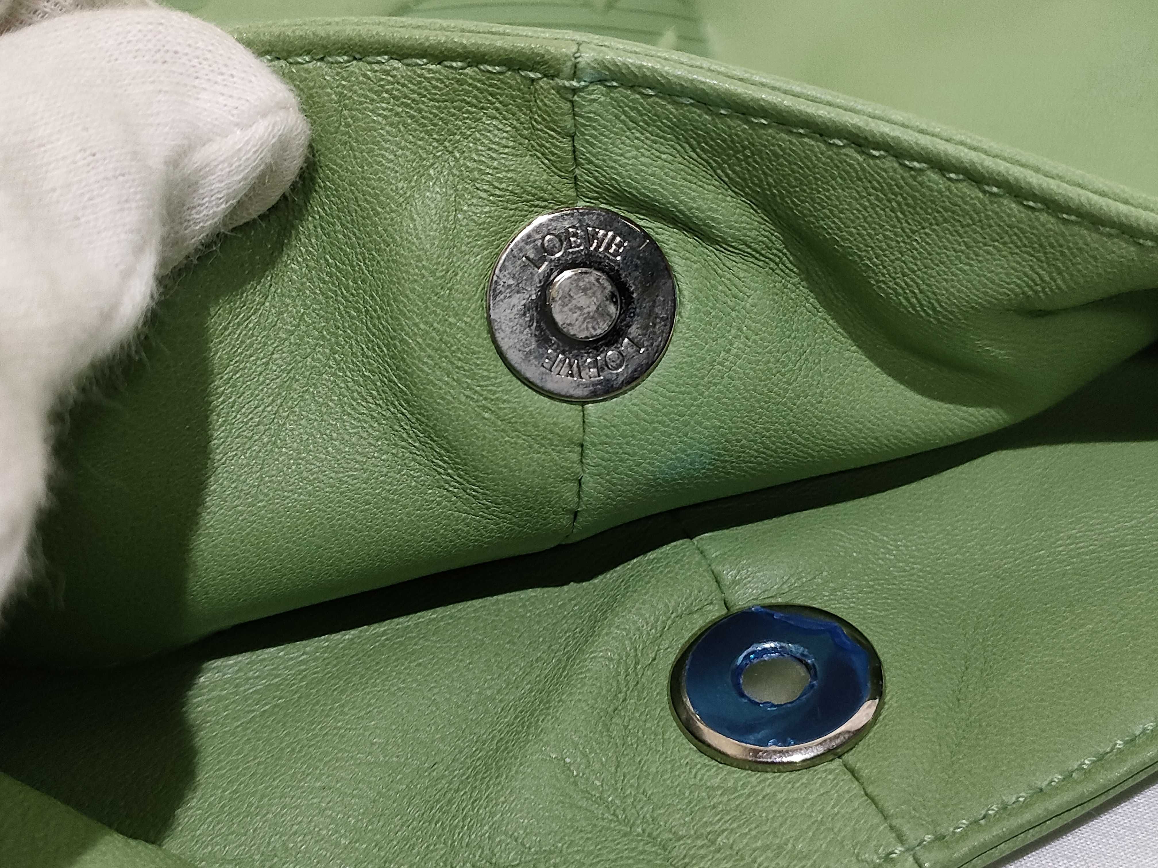 Nappa Aire Leather Handbag, Green — view 13