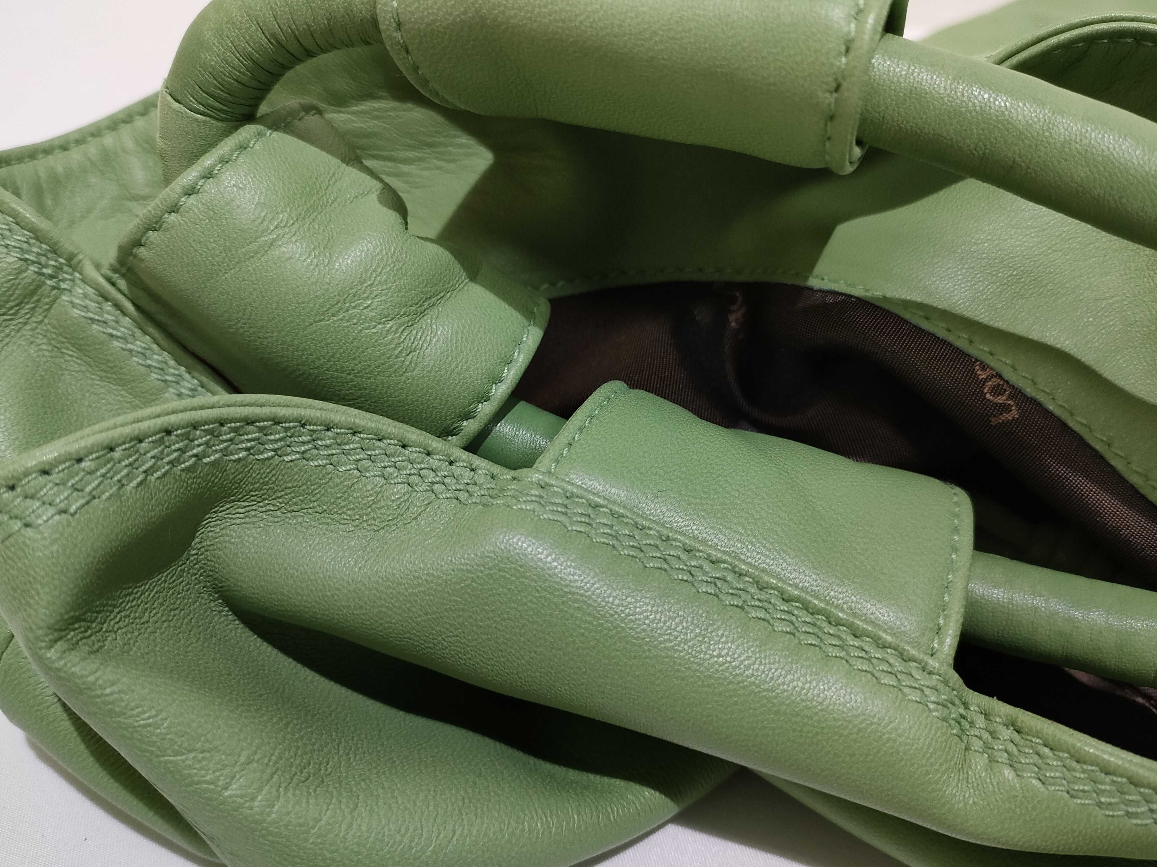 Nappa Aire Leather Handbag, Green — view 14