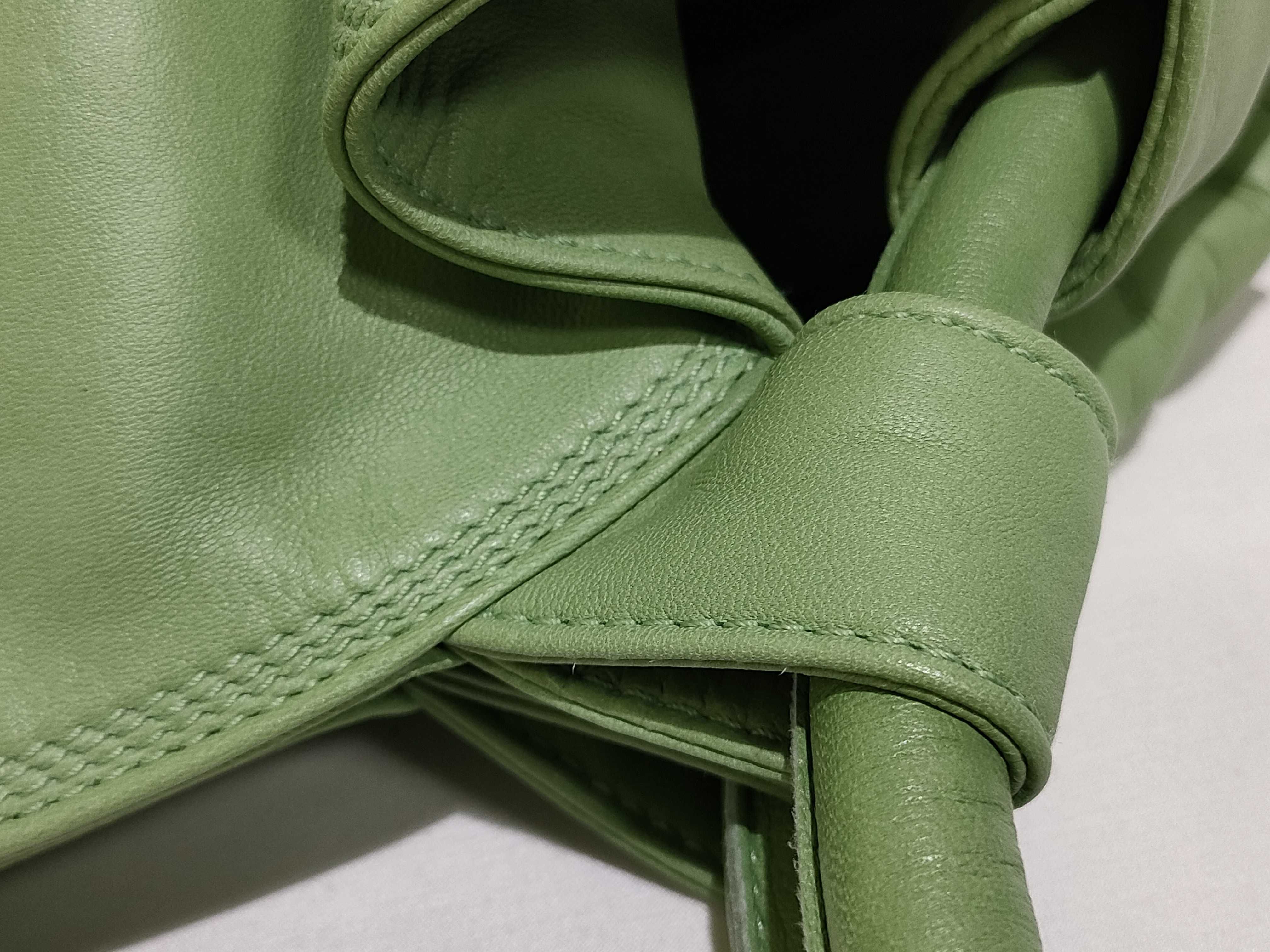 Nappa Aire Leather Handbag, Green — view 5