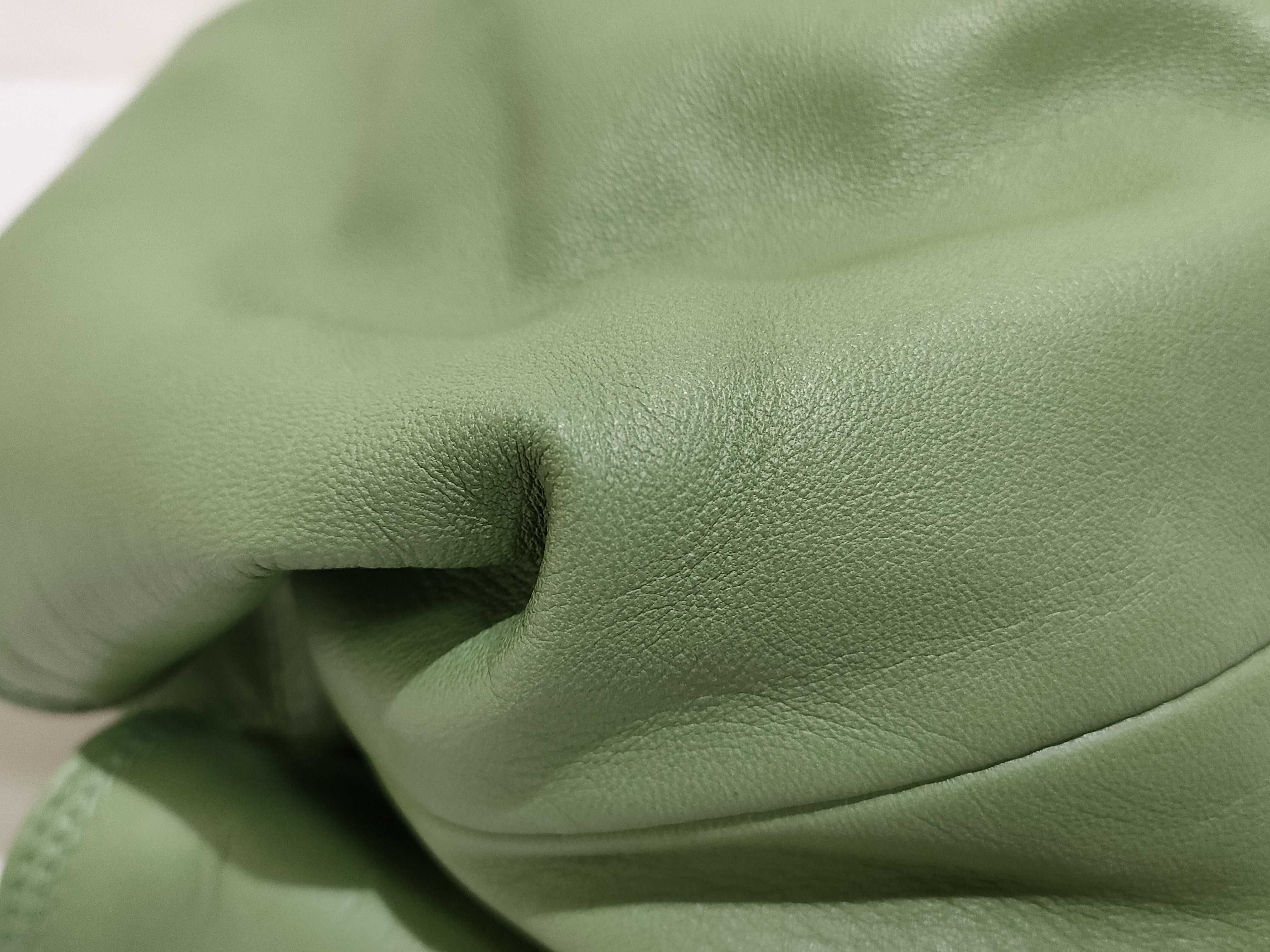Nappa Aire Leather Handbag, Green — view 6