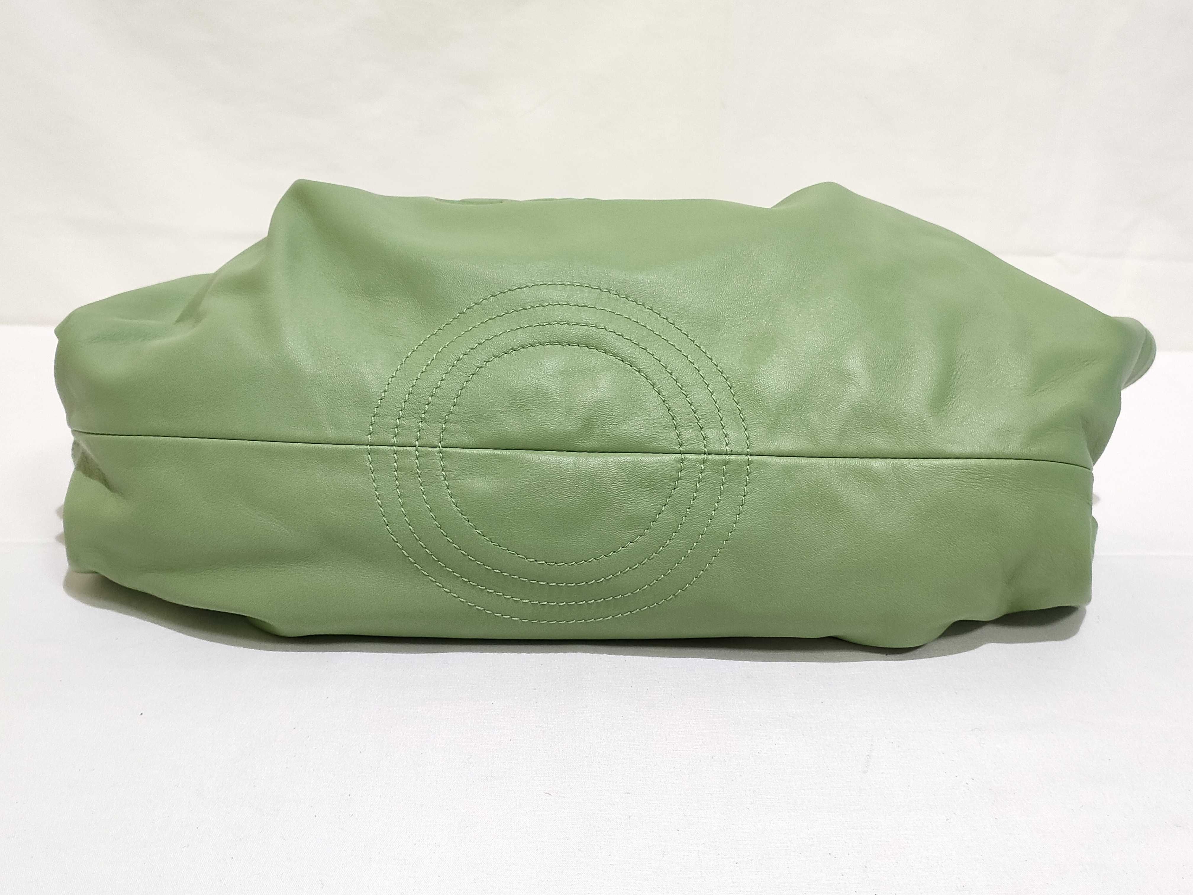 Nappa Aire Leather Handbag, Green — view 7