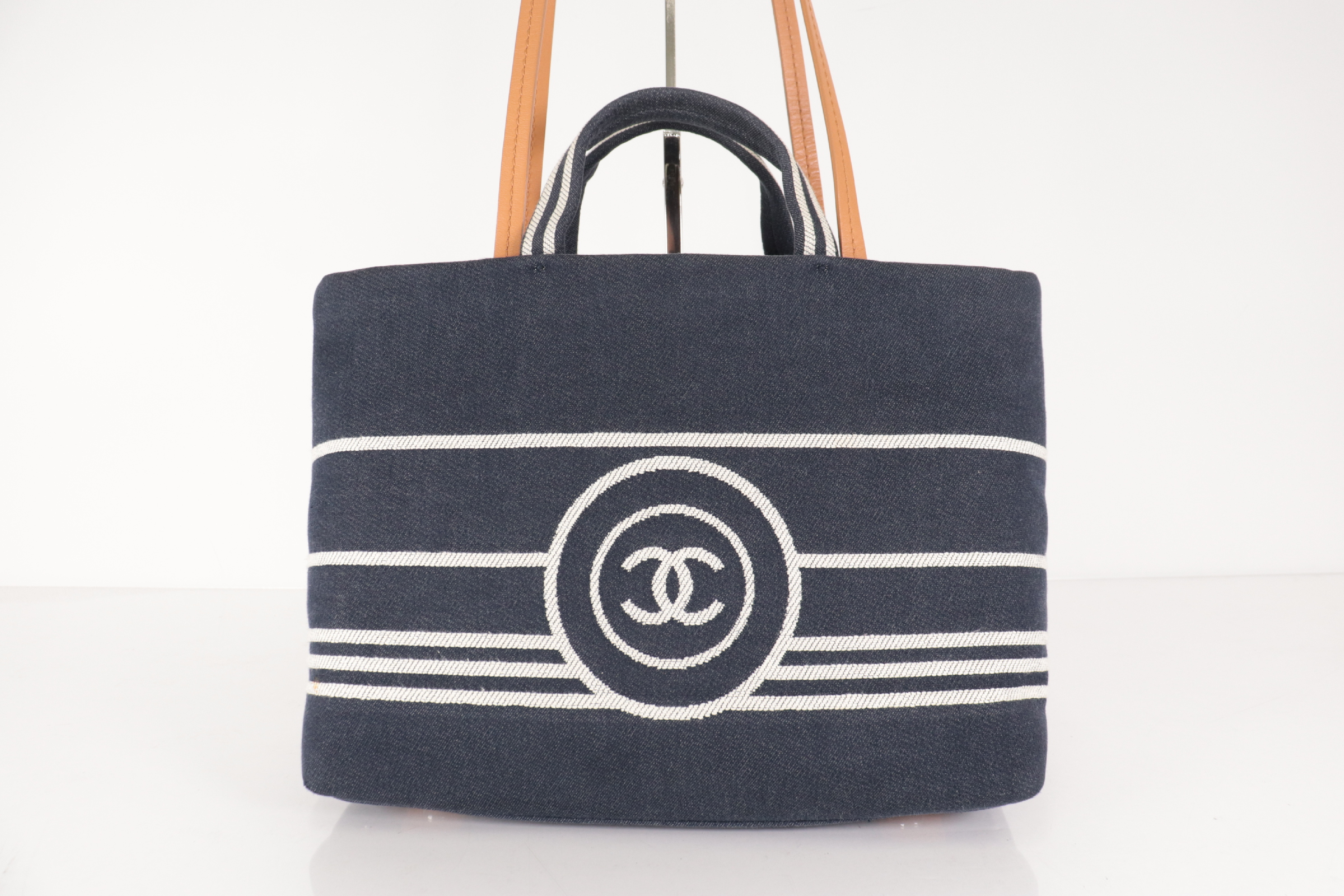 Denim Coco Mark 2-Way Tote Bag, Navy, Series 20s — view 2