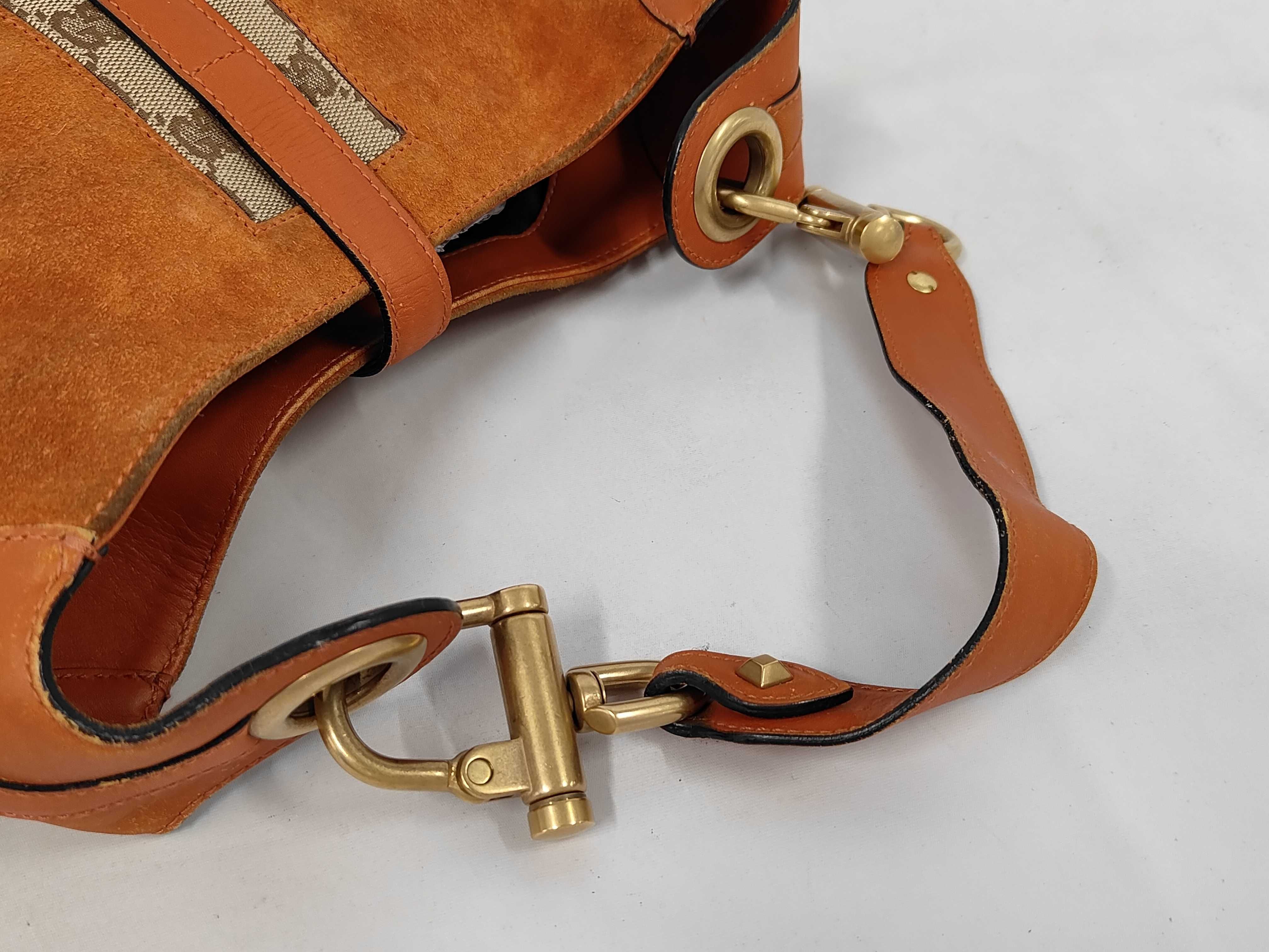 New Jackie GG Canvas One-Shoulder Suede Bag, Brown, 120888 (Shoulder Bag) — view 5