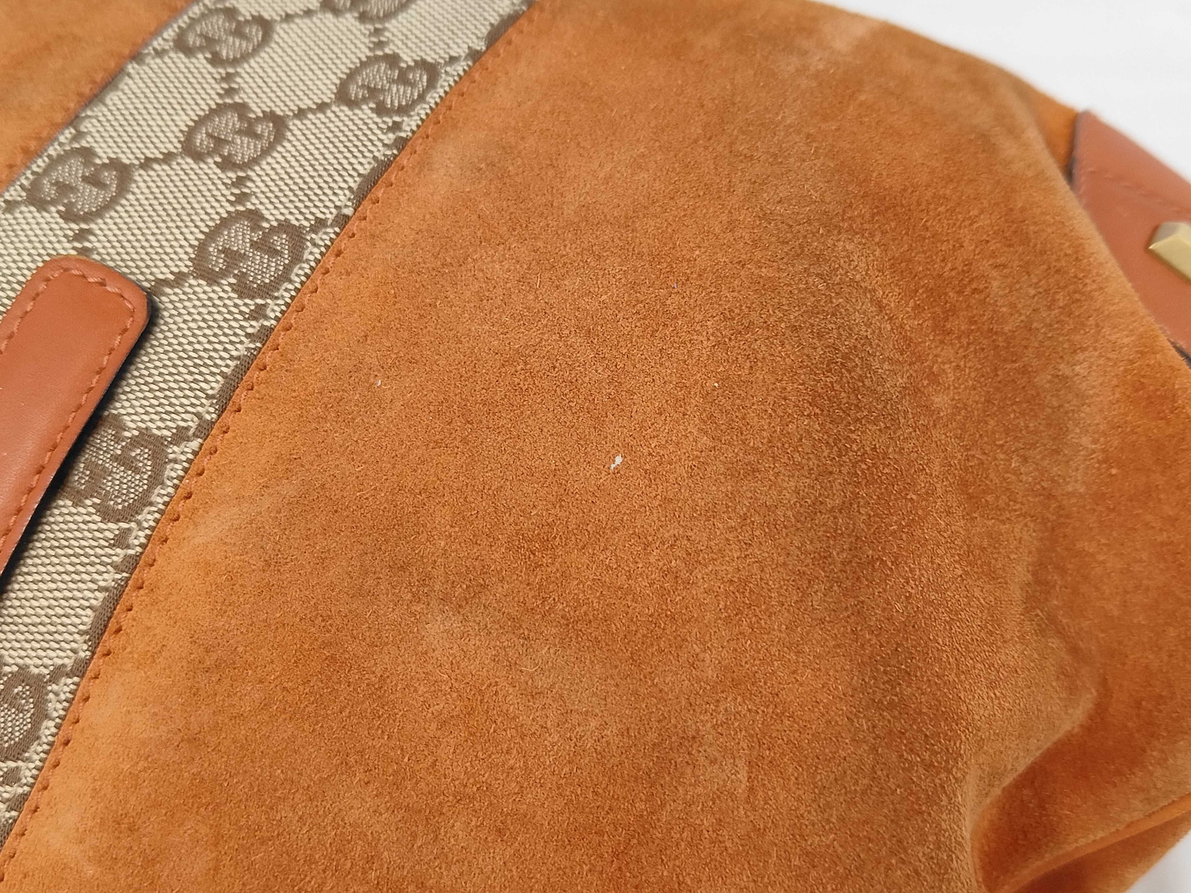 New Jackie GG Canvas One-Shoulder Suede Bag, Brown, 120888 (Shoulder Bag) — view 7