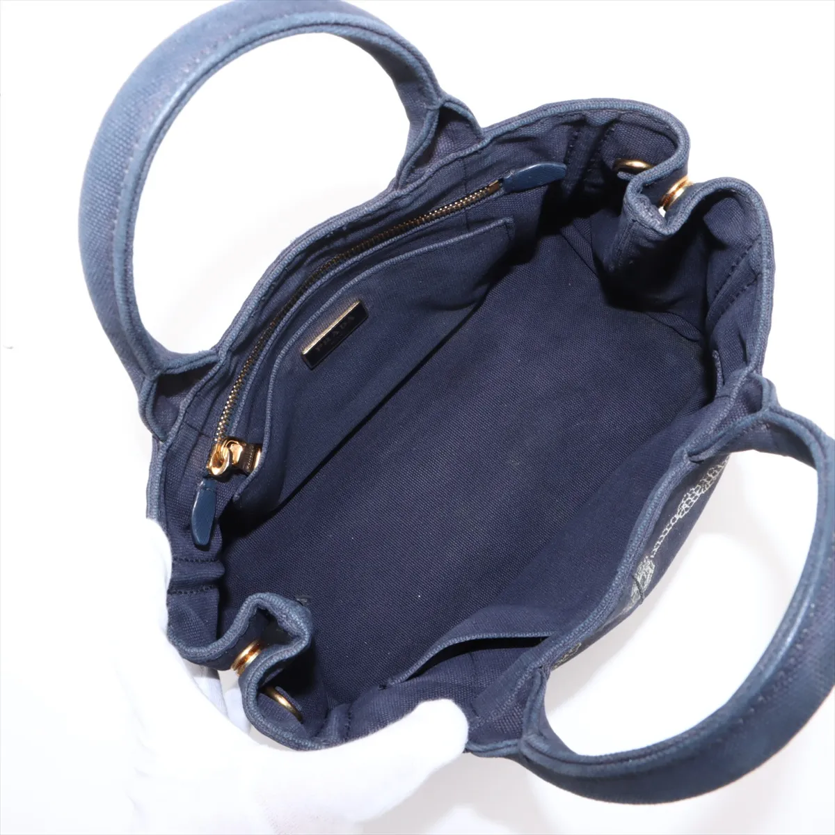 Canapa Canvas Handbag Navy Strapless — view 7