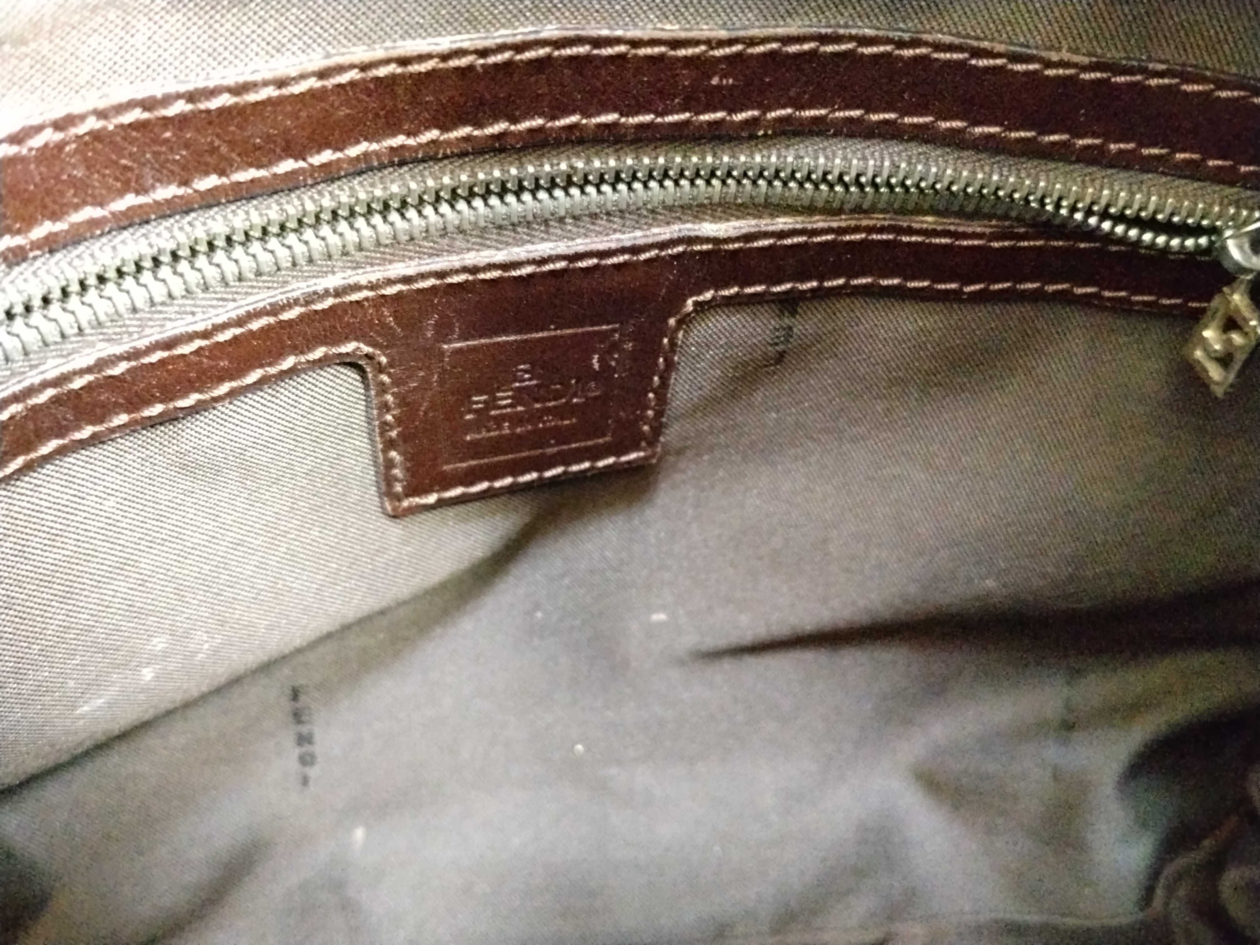 Zucca pattern Fendi Zucca handbag Mamma Bucket brown handbag — view 12