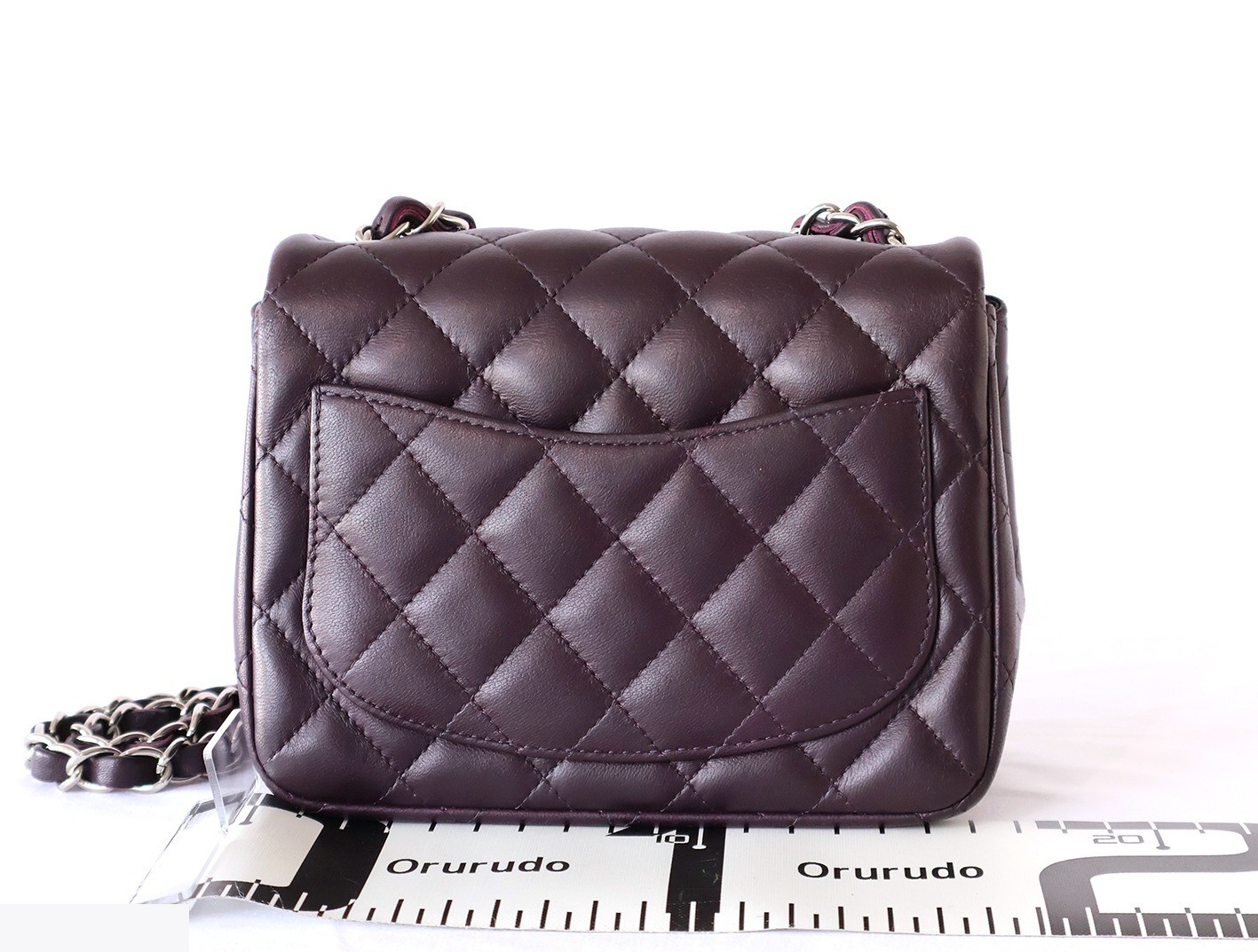 Mini Matelassé 17 Lambskin Chain Shoulder Bag, Purple — view 2