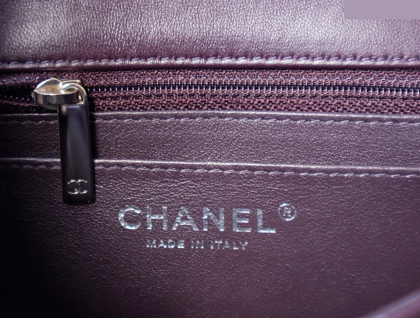 Mini Matelassé 17 Lambskin Chain Shoulder Bag, Purple — view 11