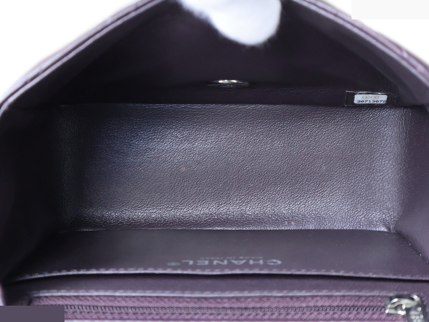 Mini Matelassé 17 Lambskin Chain Shoulder Bag, Purple — view 12