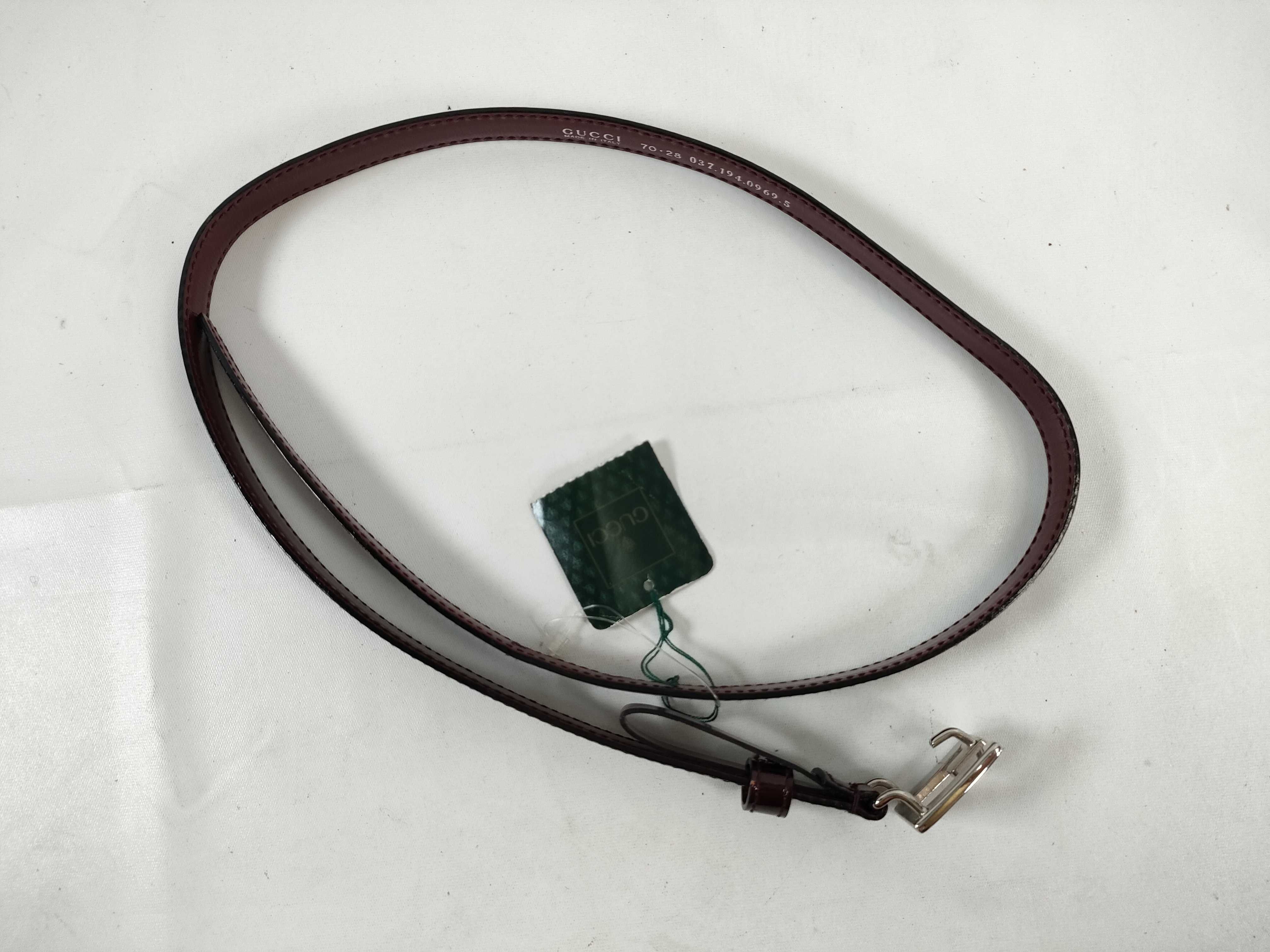 belt with gold hardware, enamel, vintage, with tag. — view 2