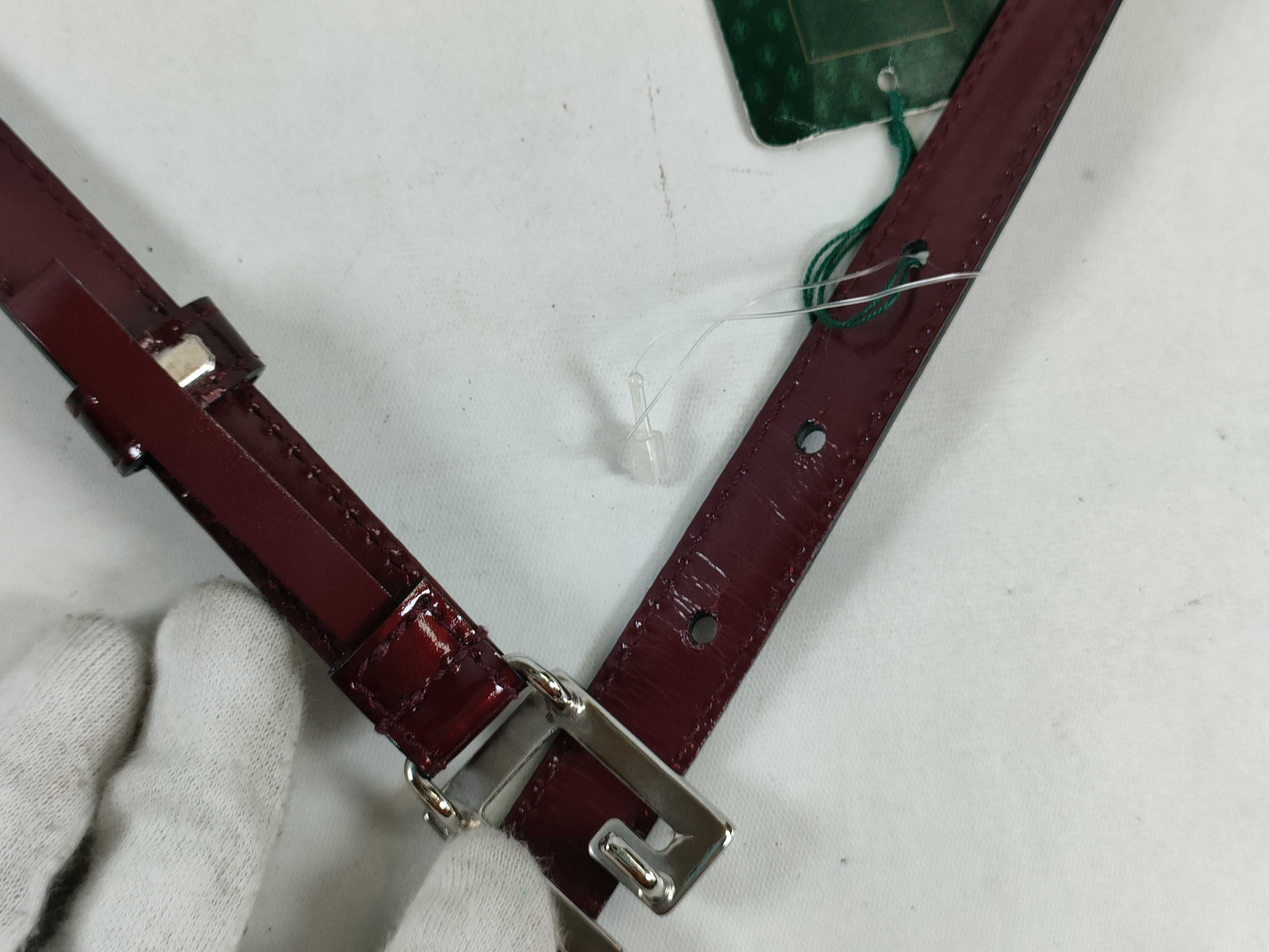 belt with gold hardware, enamel, vintage, with tag. — view 5