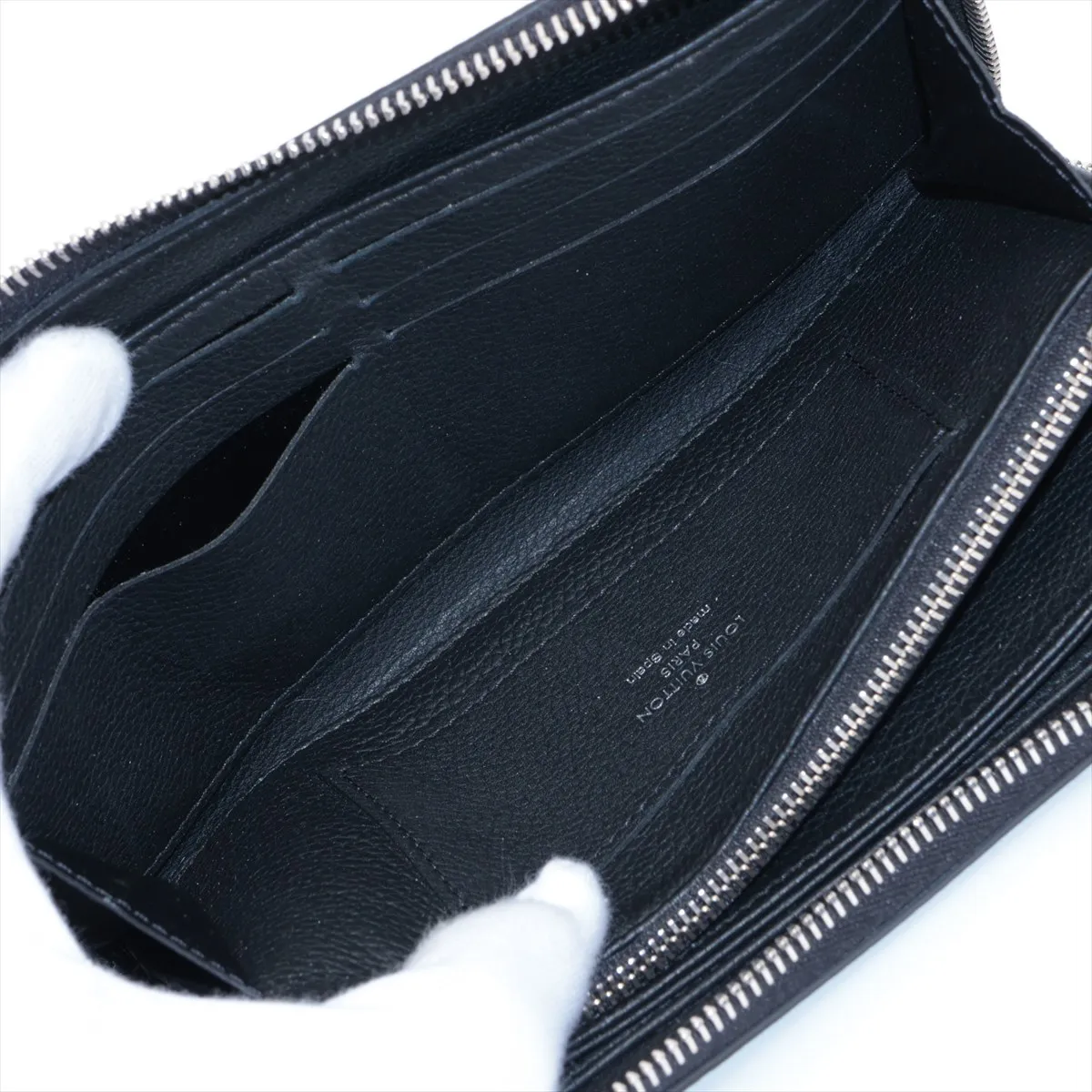 LV logo Zippy Lockme M62622 Noir Round Zip Wallet (RFID detected) — view 5