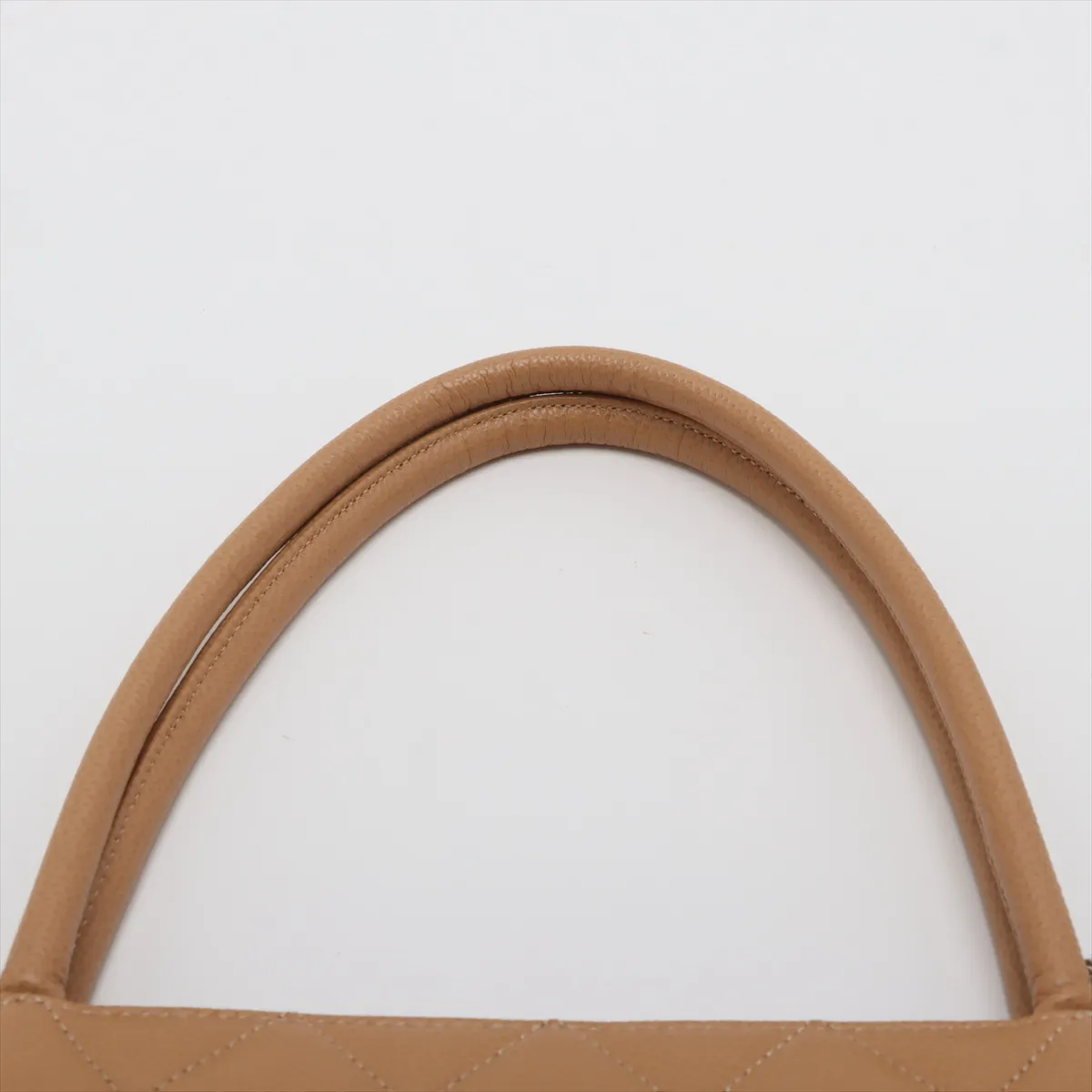 reprint caviar skin tote bag beige silver hardware 6283966 6th series — view 6