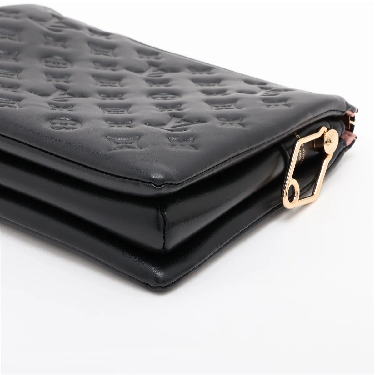 Monogram Embossed Coussin PM - Black (RFID detected) — view 3