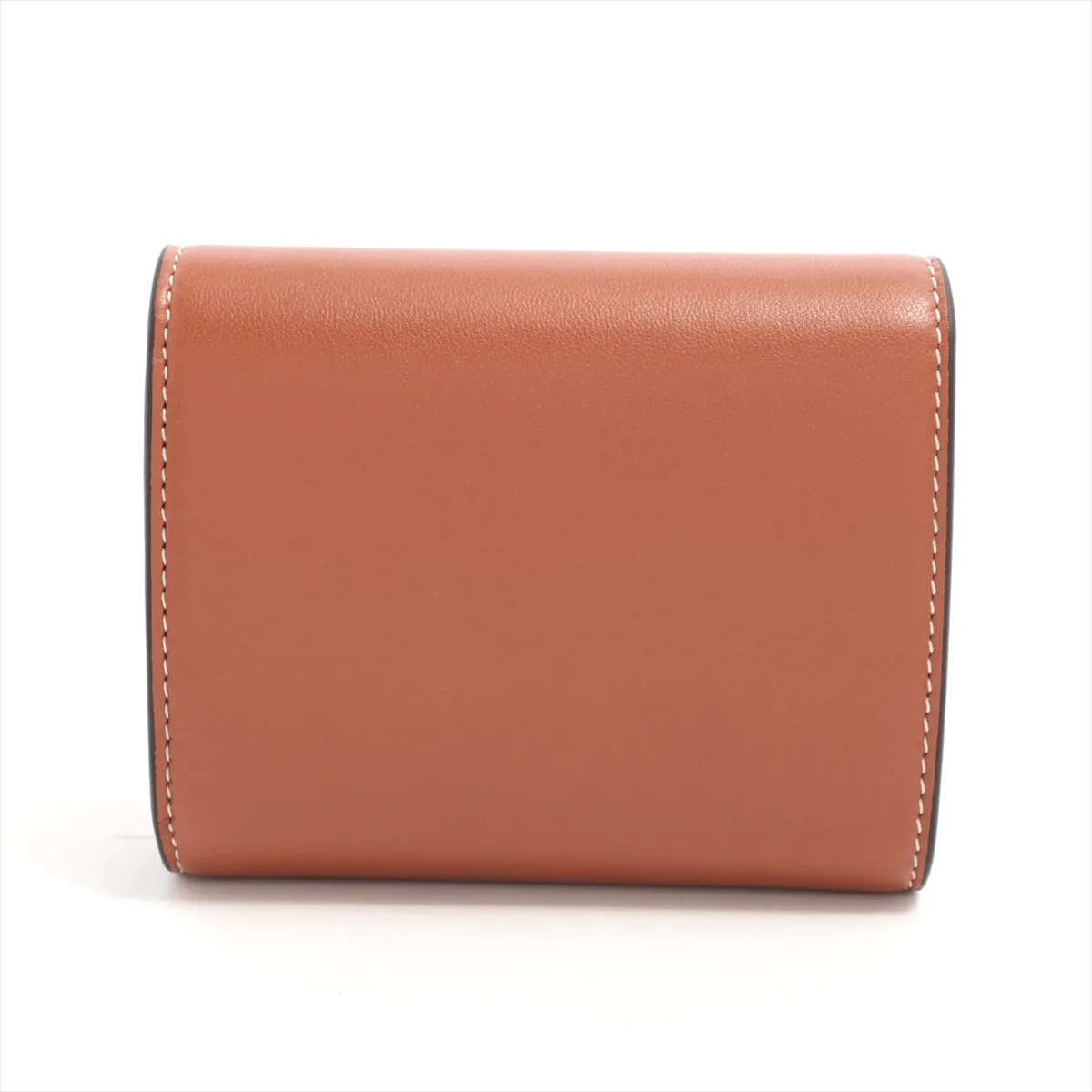 Triomphe Small Flap Wallet Leather Compact Wallet Brown — view 2