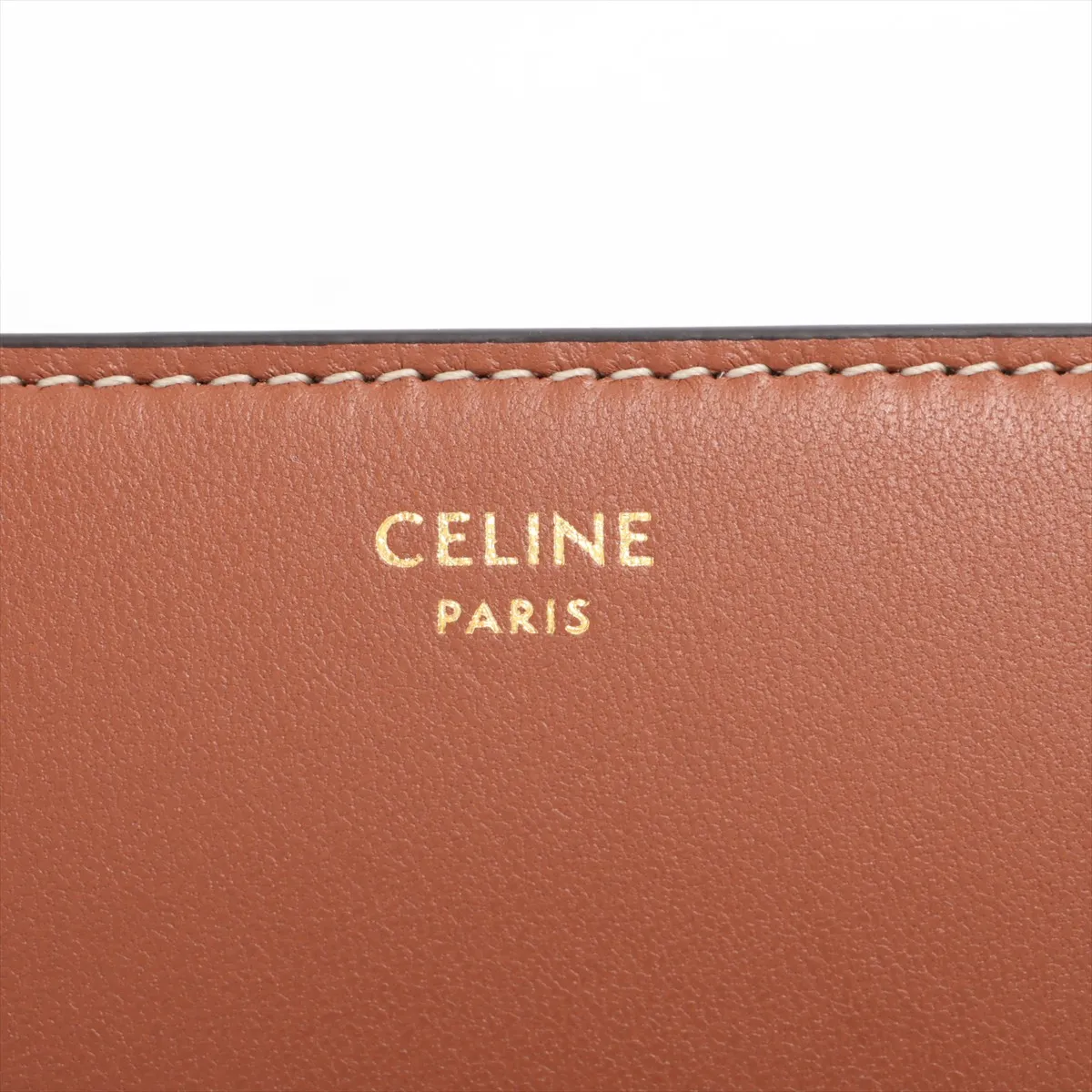 Triomphe Small Flap Wallet Leather Compact Wallet Brown — view 9