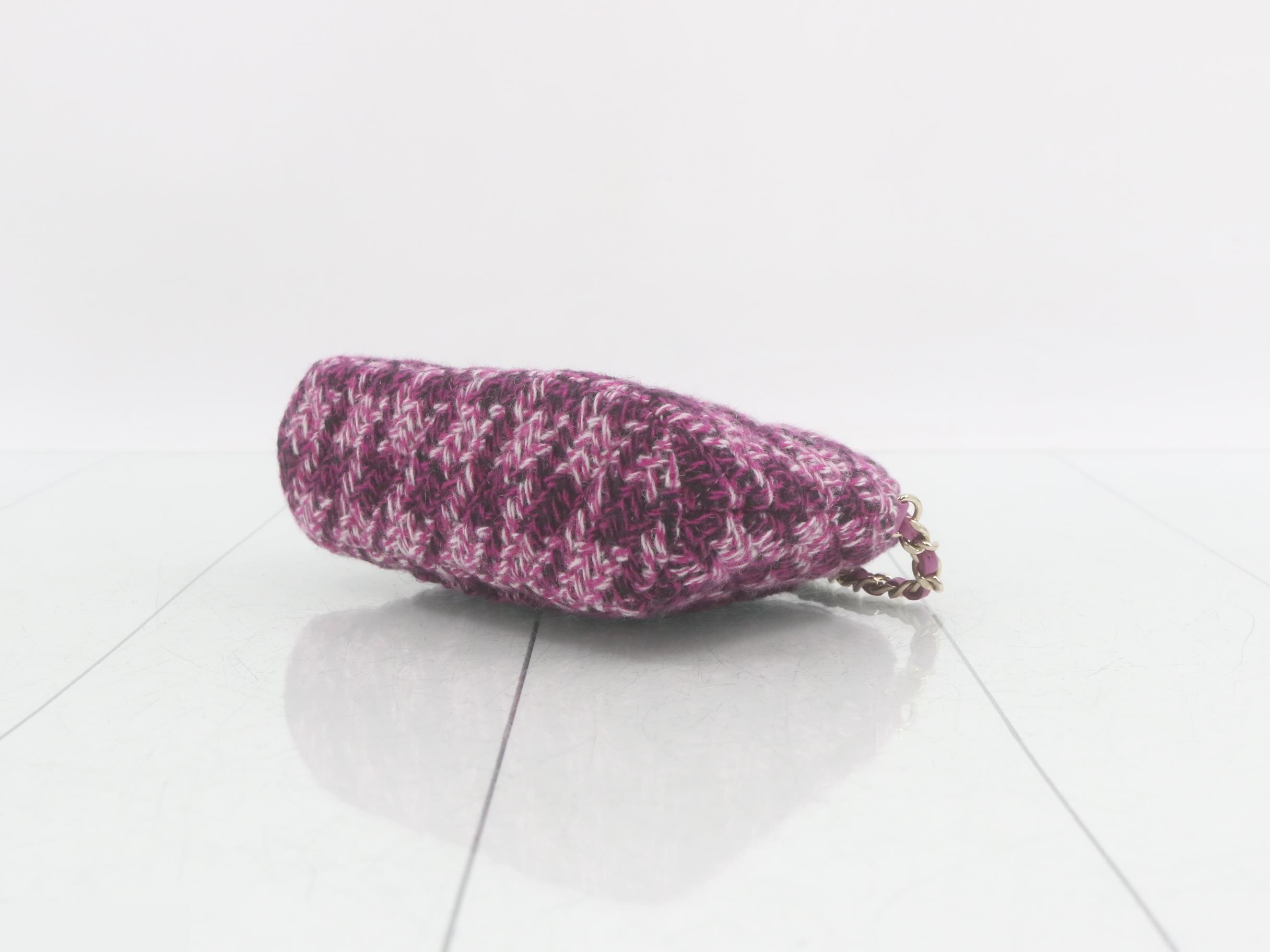 Matelassé Chain Shoulder Bag, Tweed — view 6
