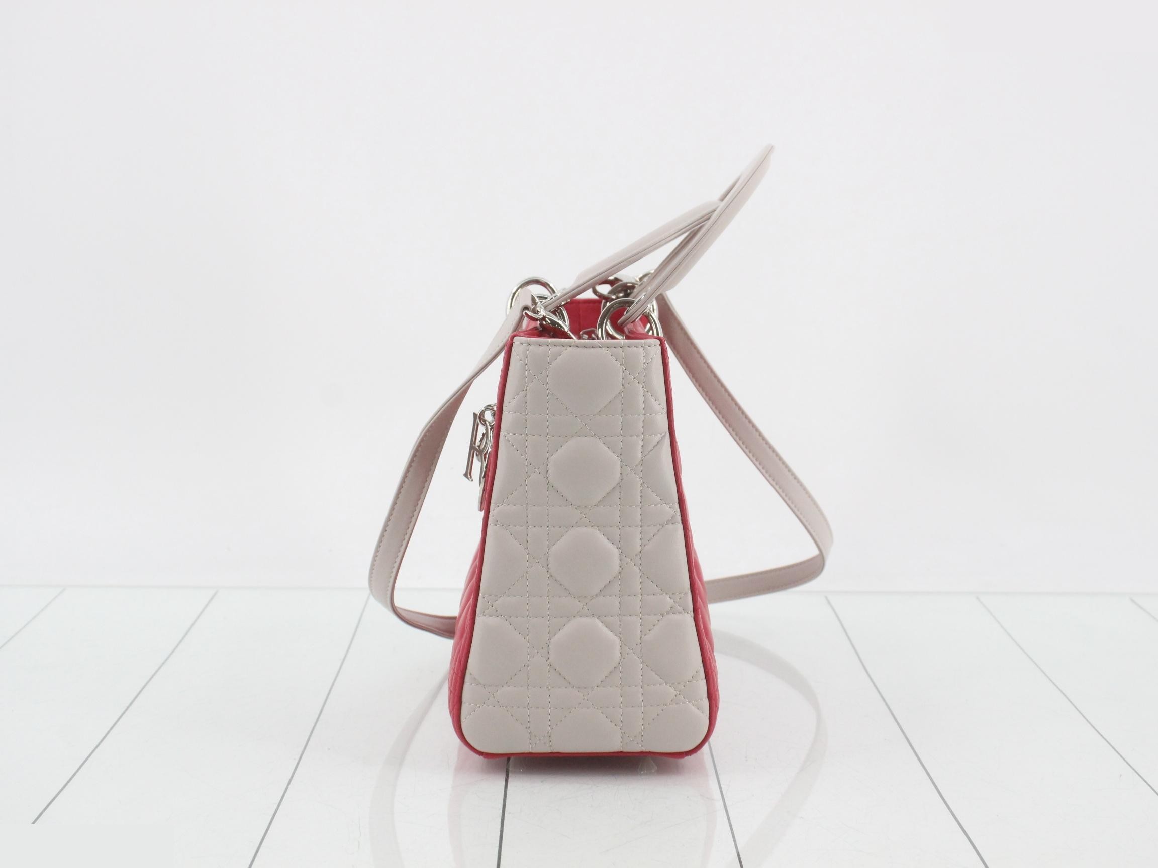 Lady Dior Cannage Lamb 2-Way Shoulder/Handbag — view 3