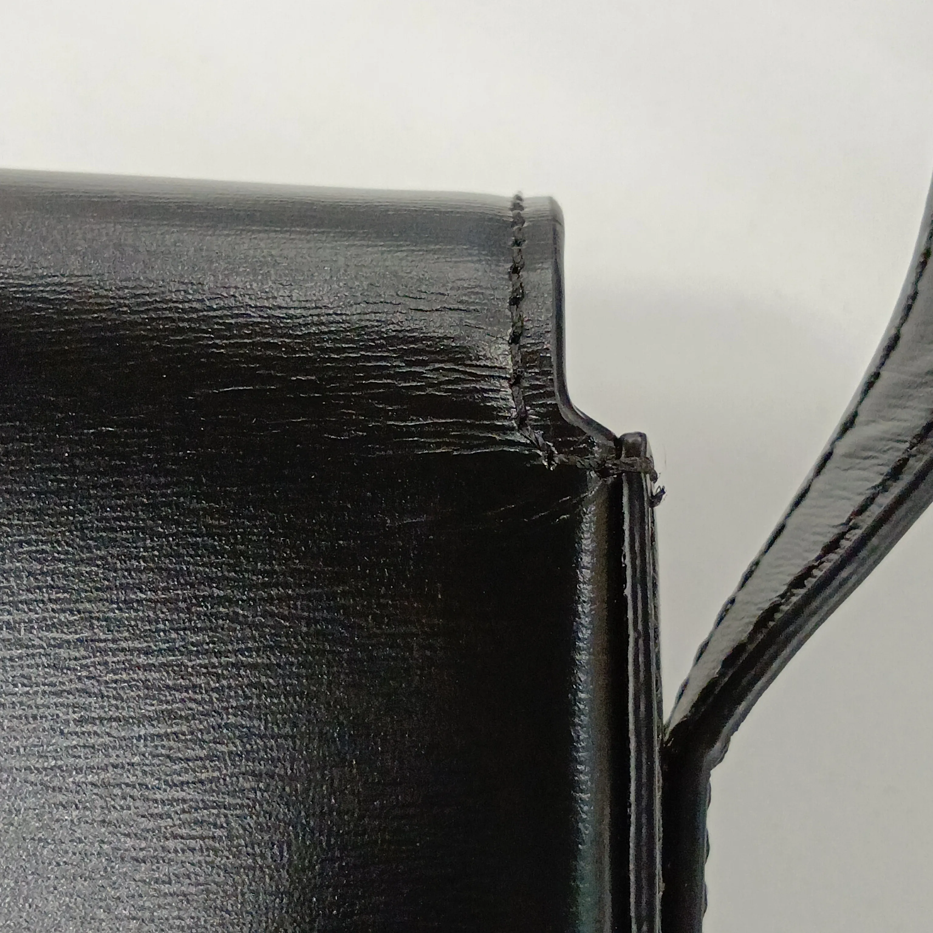 Triomphe Claude Leather Shoulder Bag, Black — view 10