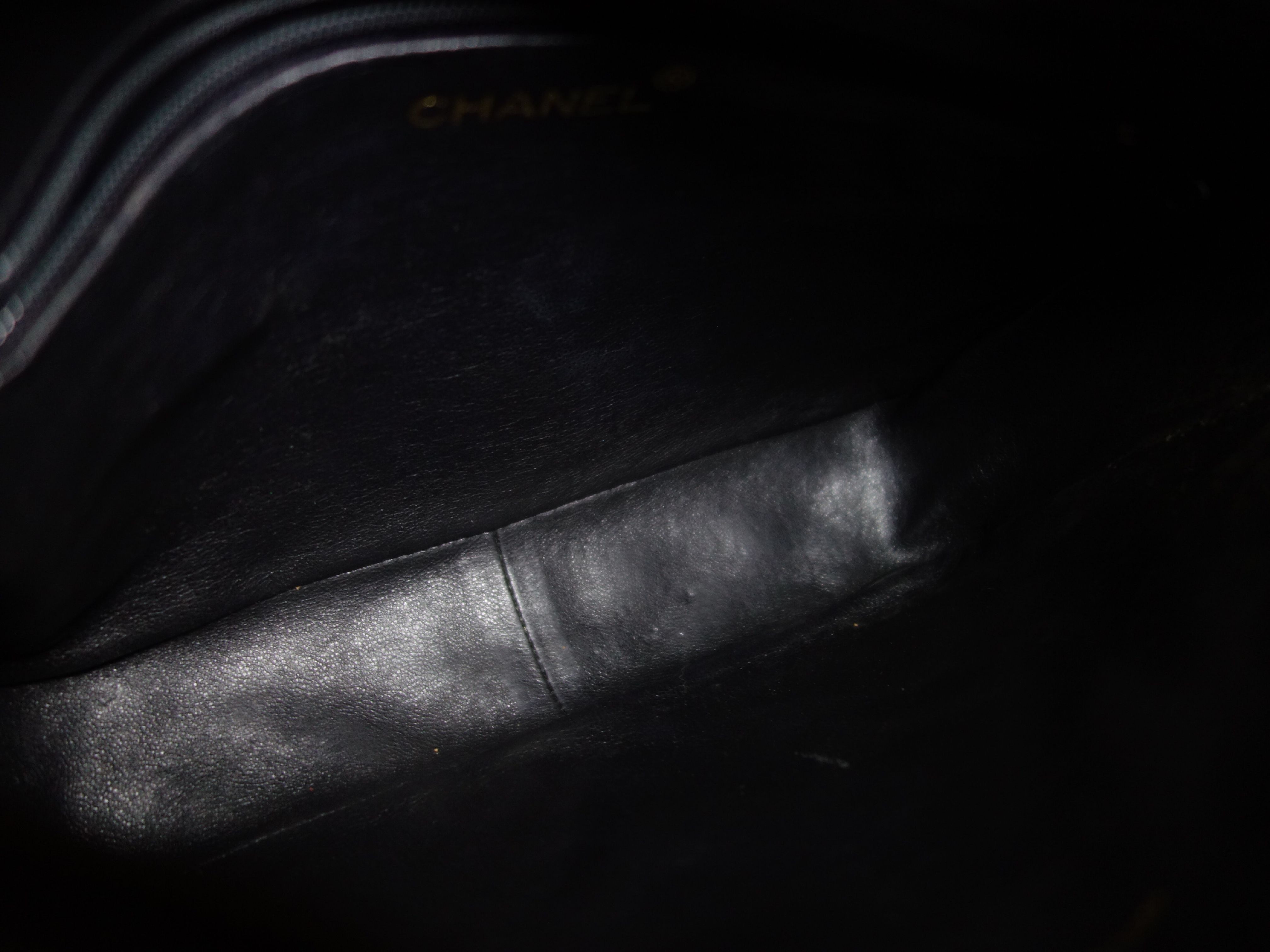 Lambskin Chain Shoulder Bag, Black — view 8