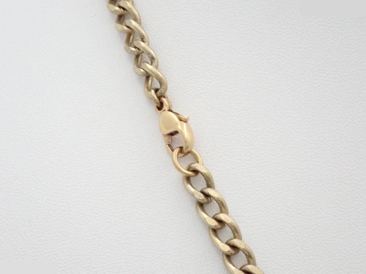Chocolate bar Coco mark gold chain necklace, chain approximately 75cm — view 2