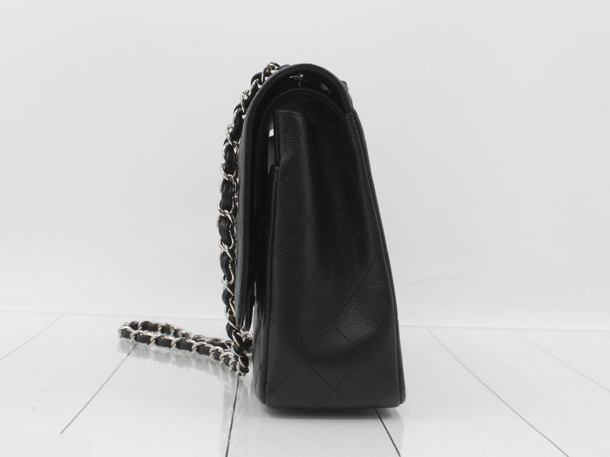 Large Matelassé 34, Caviar Skin, Double Flap, Double Chain Shoulder Bag — view 3