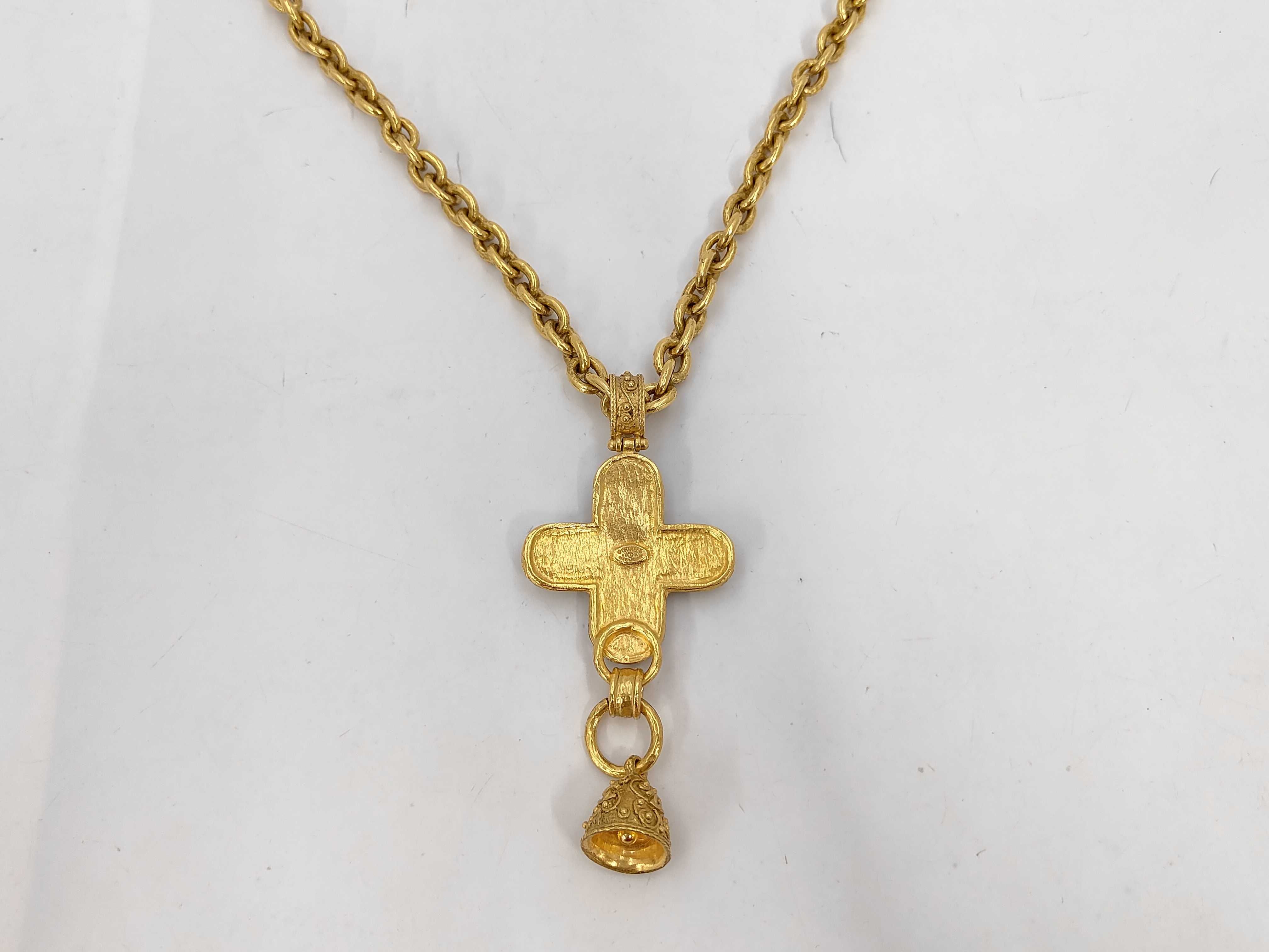 94A Coco Mark Cross Bell Arabesque Pattern Necklace — view 2
