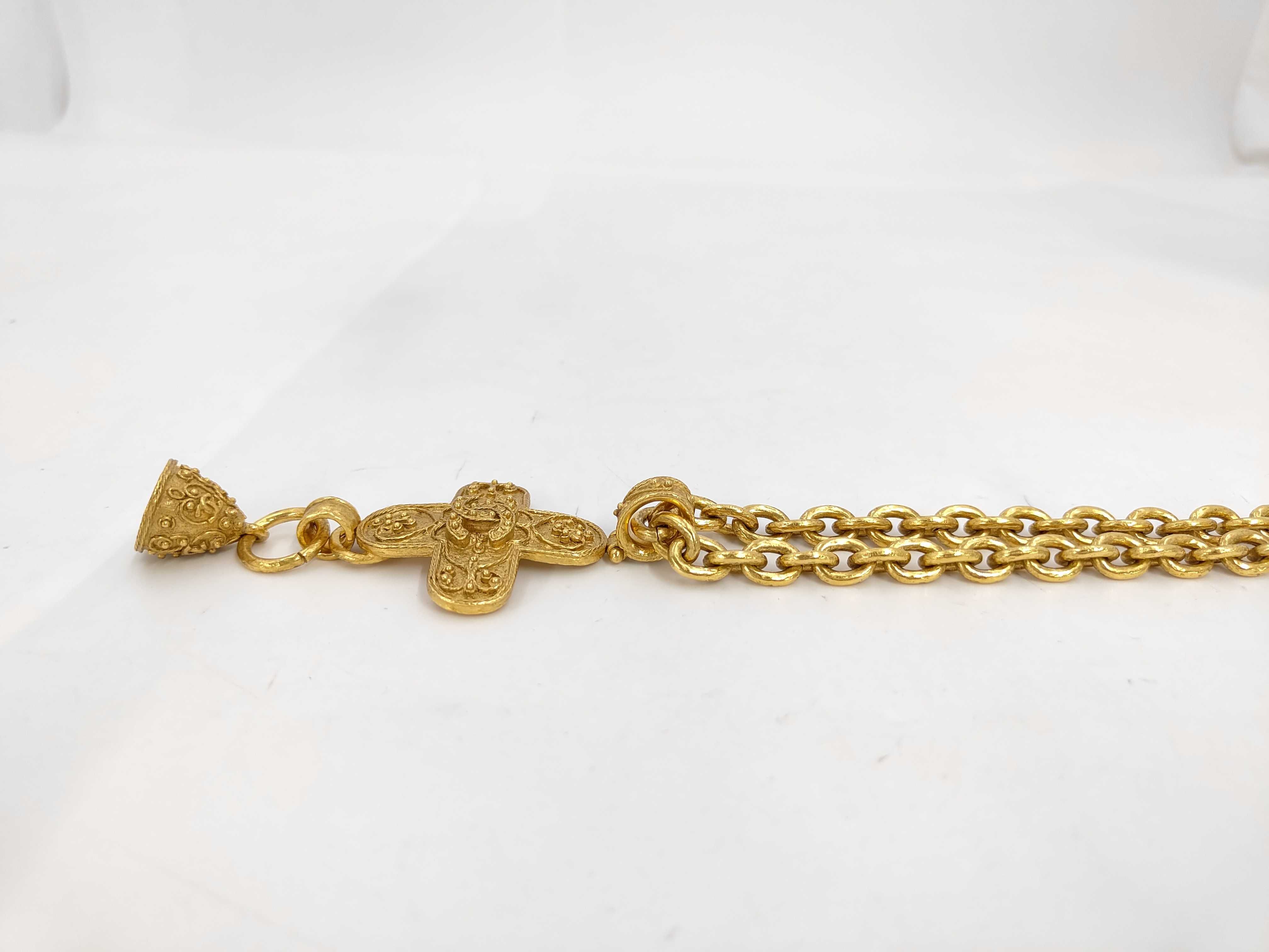 94A Coco Mark Cross Bell Arabesque Pattern Necklace — view 4