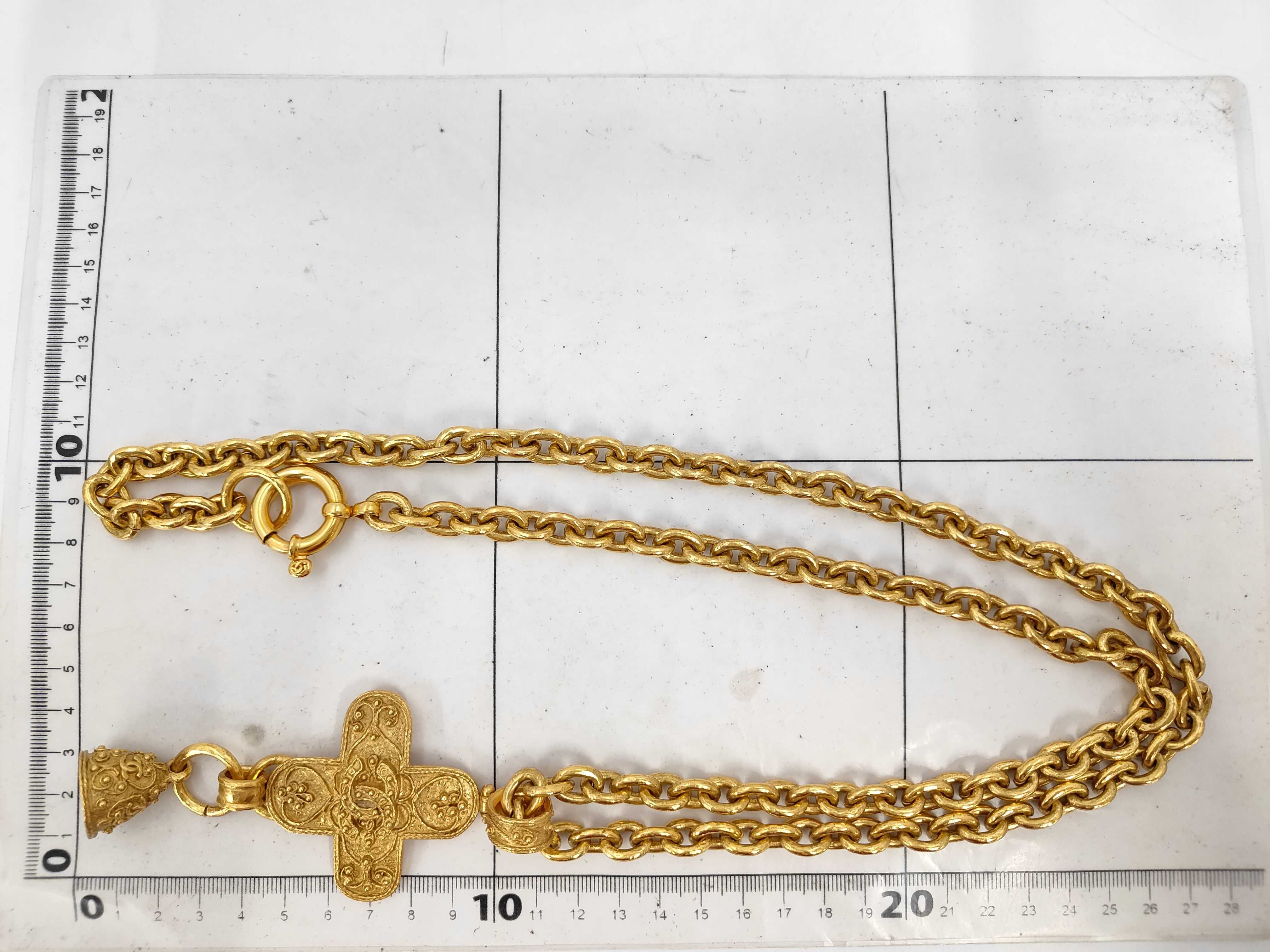 94A Coco Mark Cross Bell Arabesque Pattern Necklace — view 6