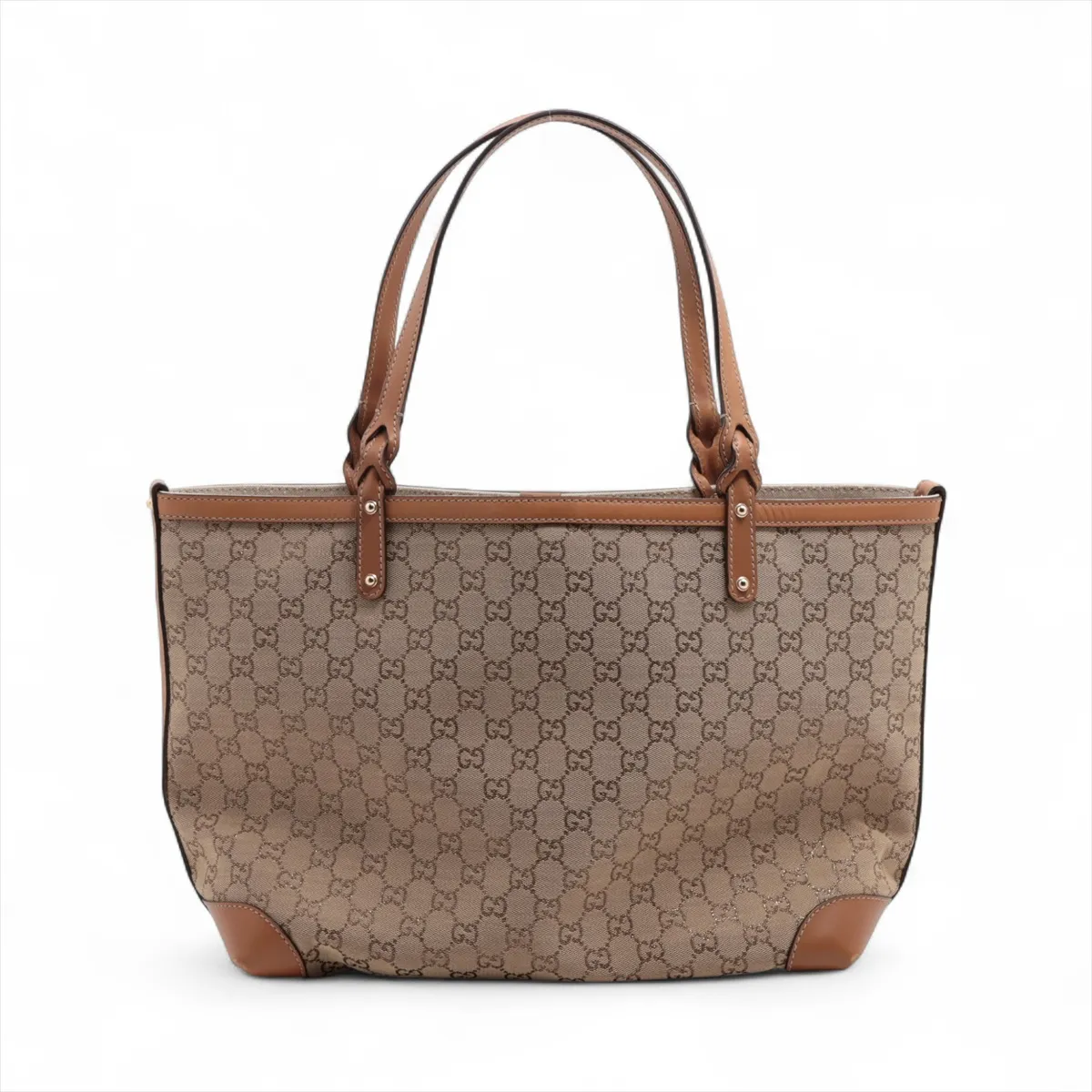 GG canvas x leather tote bag beige x brown 247209 — view 2