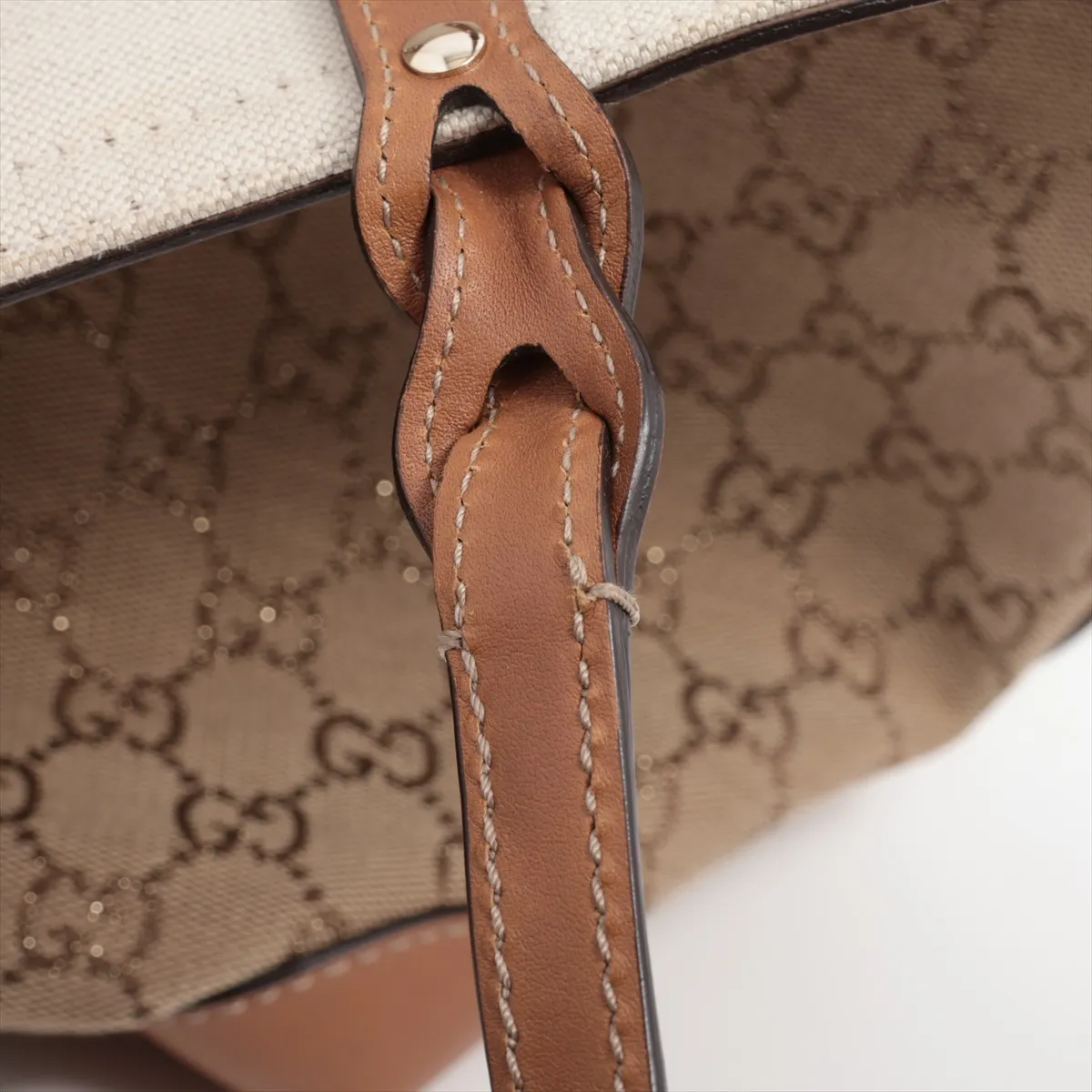 GG canvas x leather tote bag beige x brown 247209 — view 11