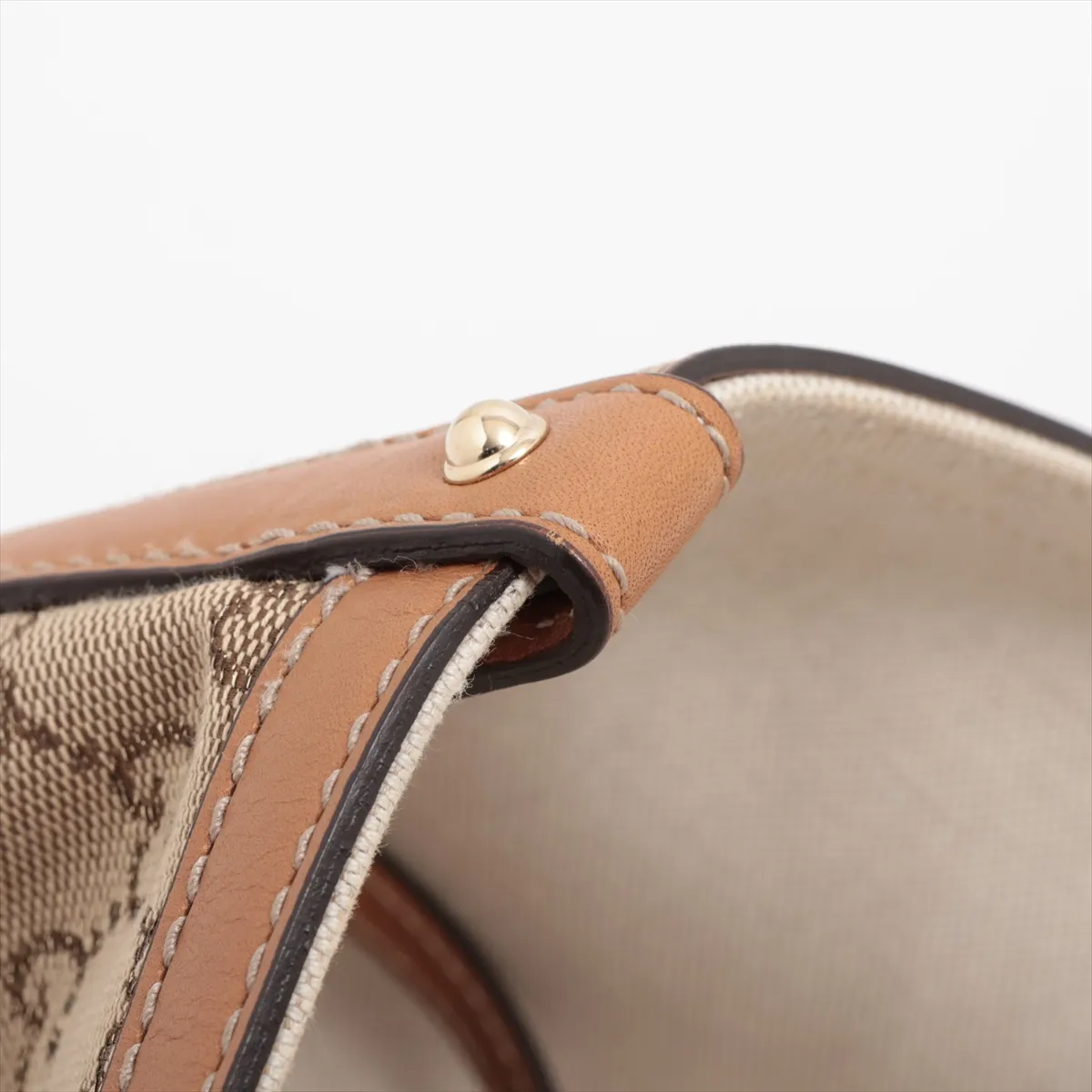 GG canvas x leather tote bag beige x brown 247209 — view 12