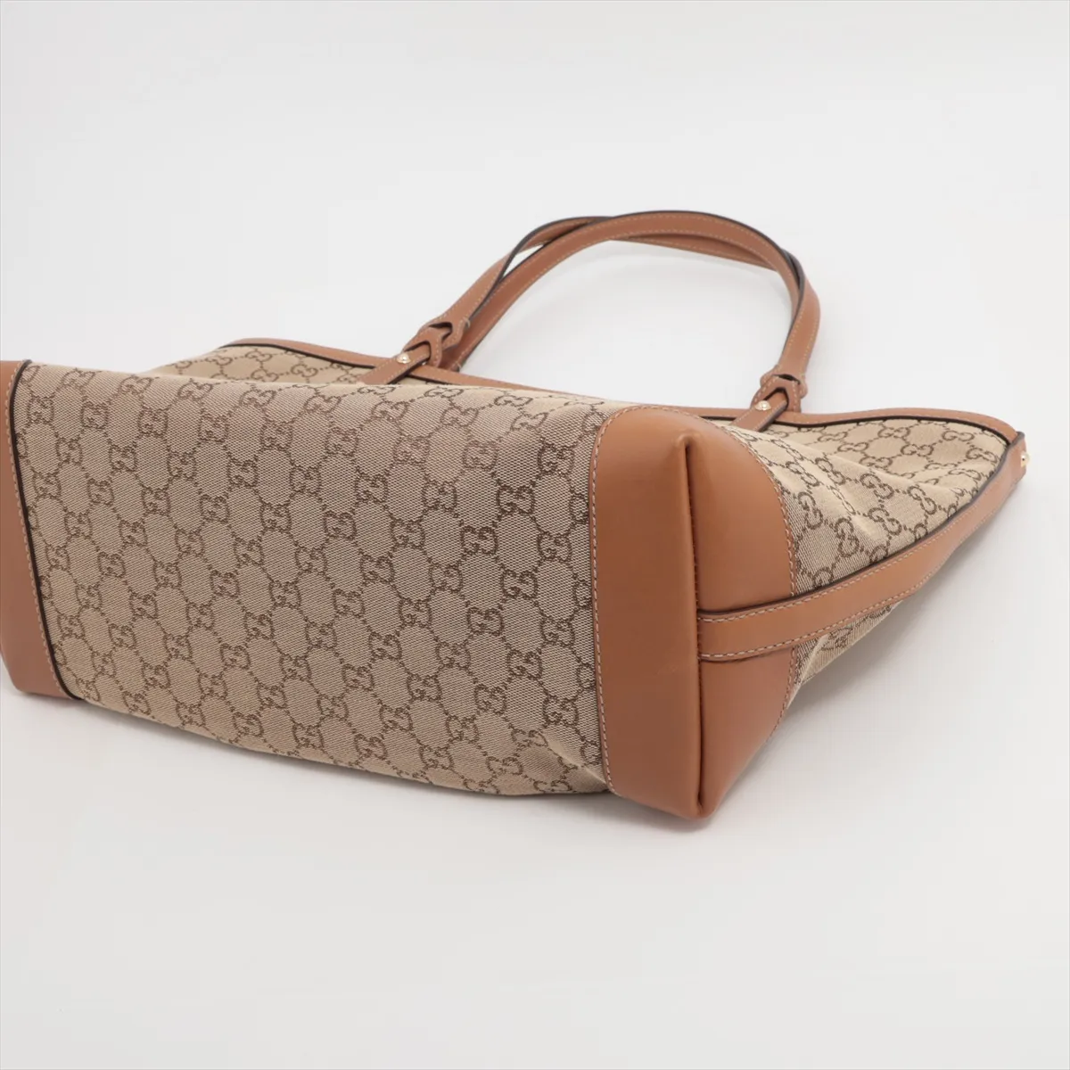 GG canvas x leather tote bag beige x brown 247209 — view 3