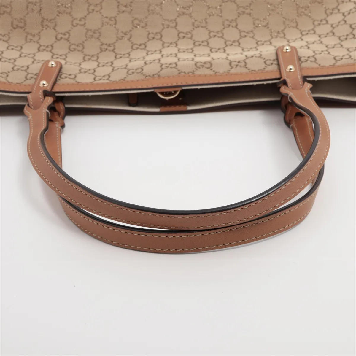 GG canvas x leather tote bag beige x brown 247209 — view 5