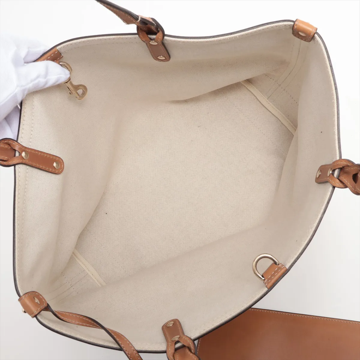 GG canvas x leather tote bag beige x brown 247209 — view 7