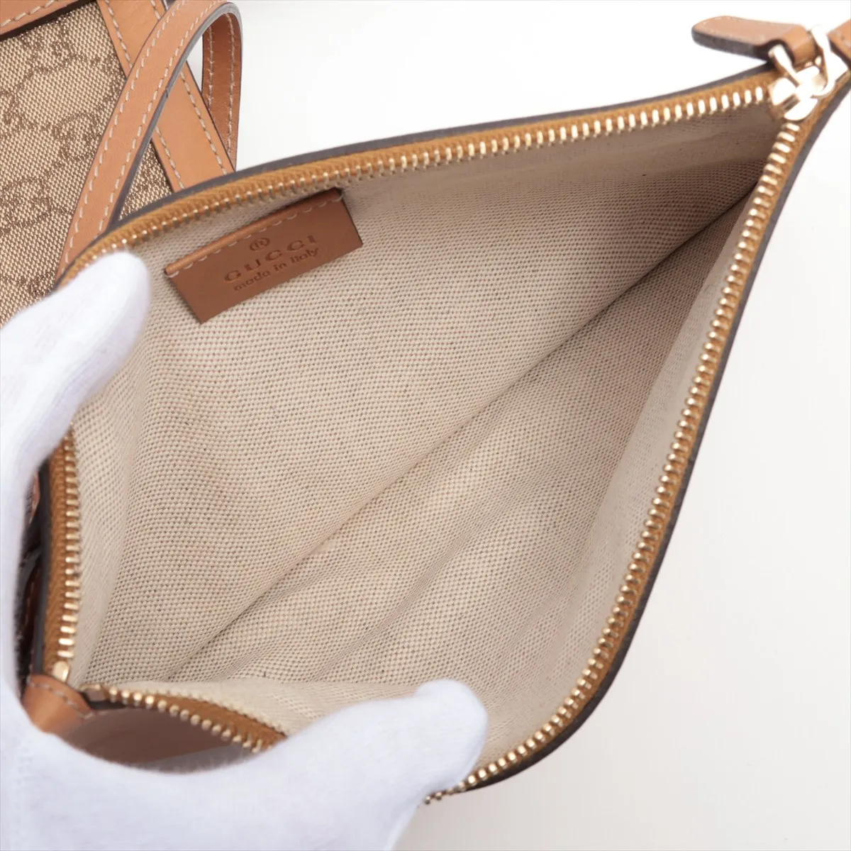 GG canvas x leather tote bag beige x brown 247209 — view 8