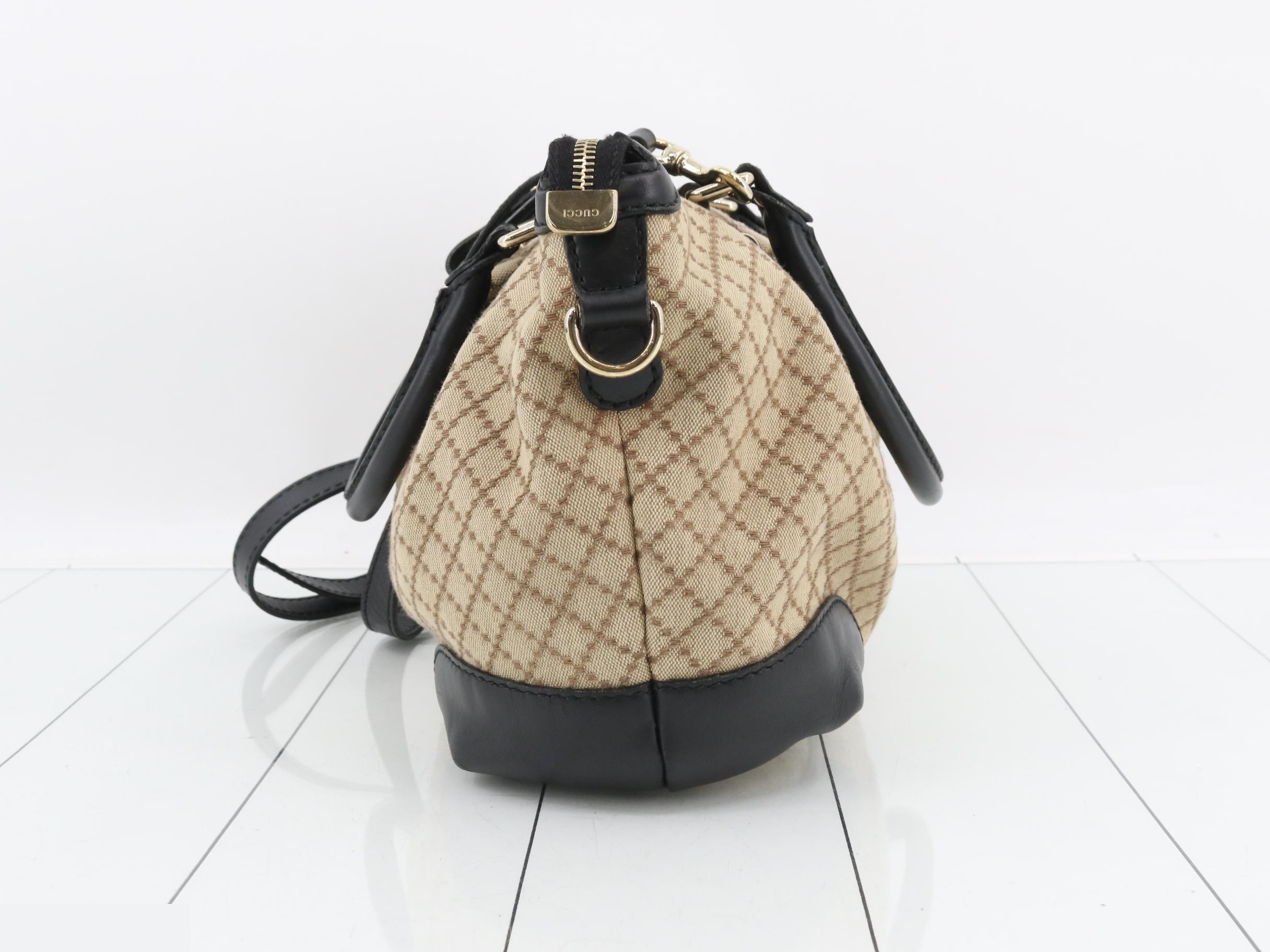 Canvas/Leather Sukey Diamante 2-Way Handbag, Beige — view 3