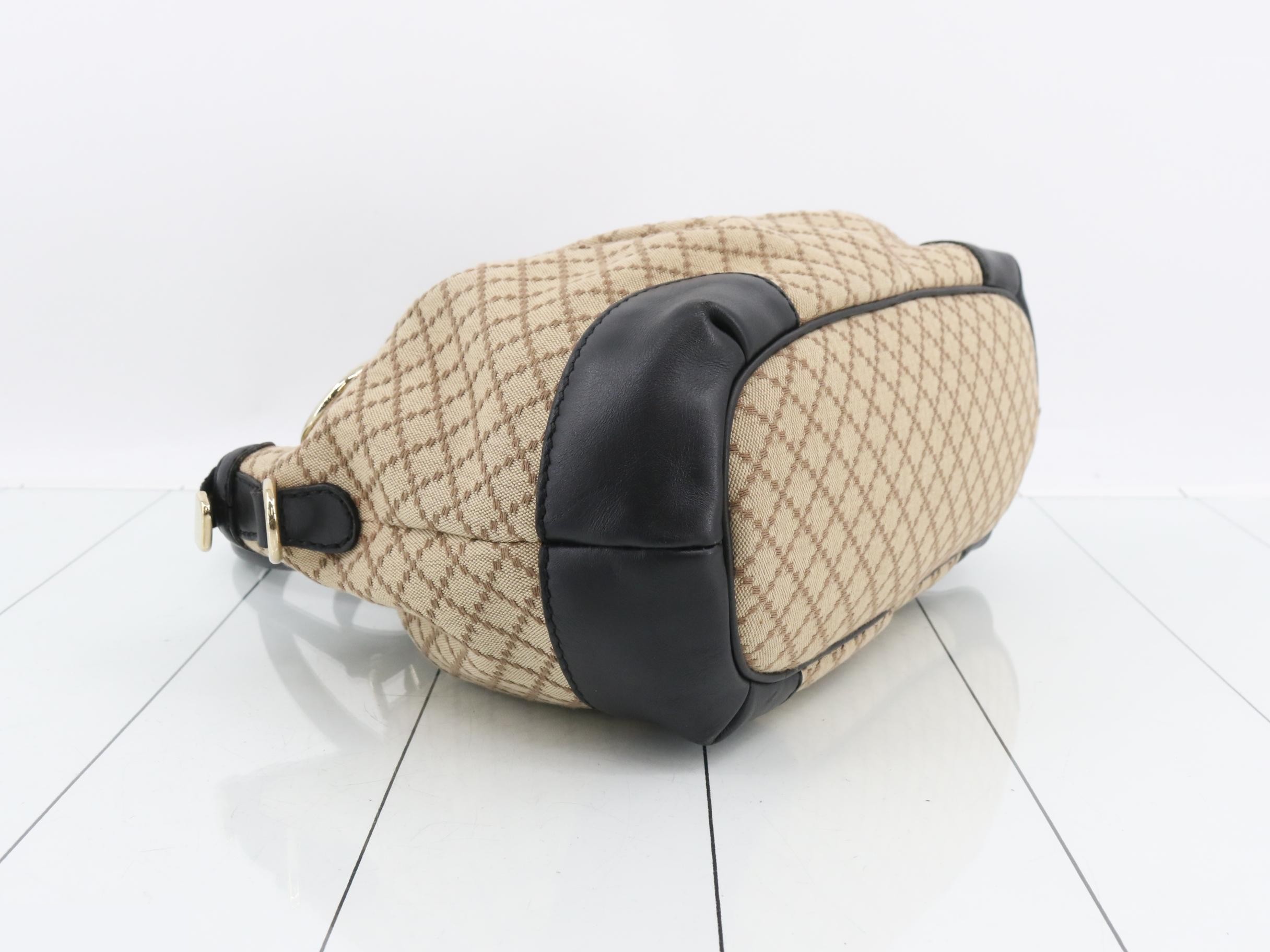 Canvas/Leather Sukey Diamante 2-Way Handbag, Beige — view 5